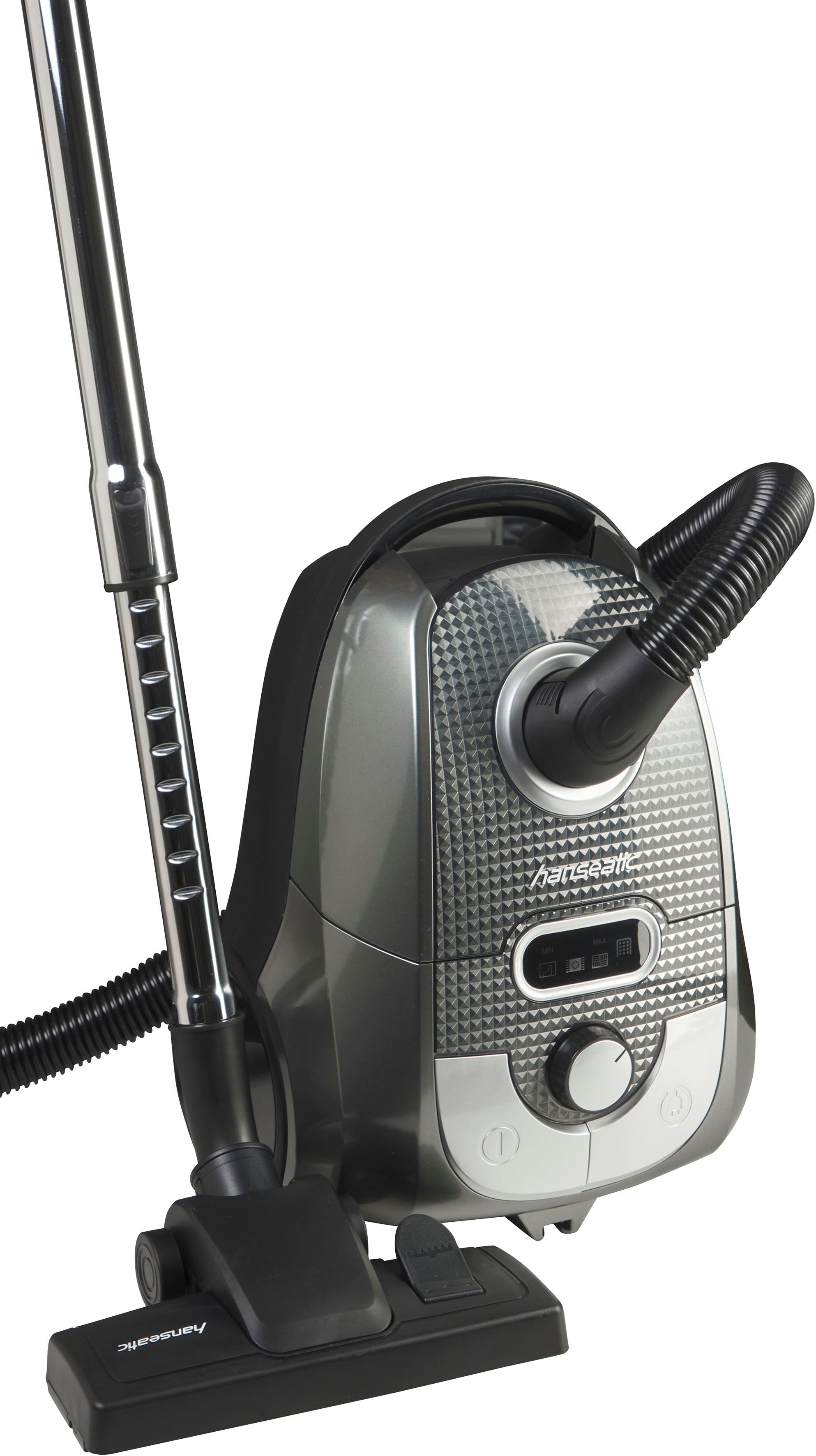 Hanseatic Bodenstaubsauger HBVC85093BSCJ HEPA 12 Filtersystem, Saugkraft manuell einstellbar, 850 W, mit Beutel, 850 W Leistung, 3 Liter Staubbeutel, mit Fugendüse und Möbeldüse