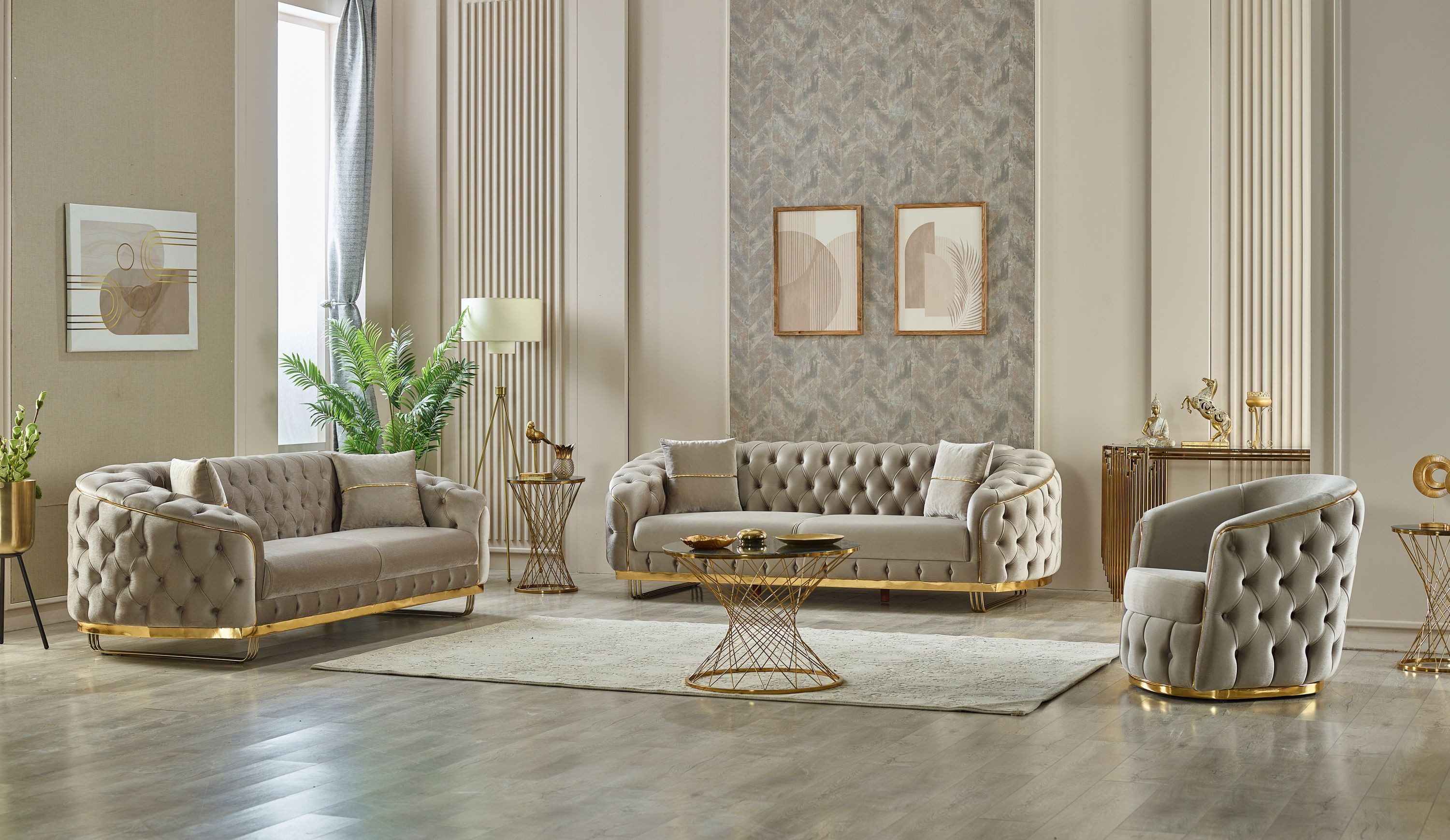 Villa Möbel Polstergarnitur Bellezza, (Set, 3-tlg), günstig online kaufen