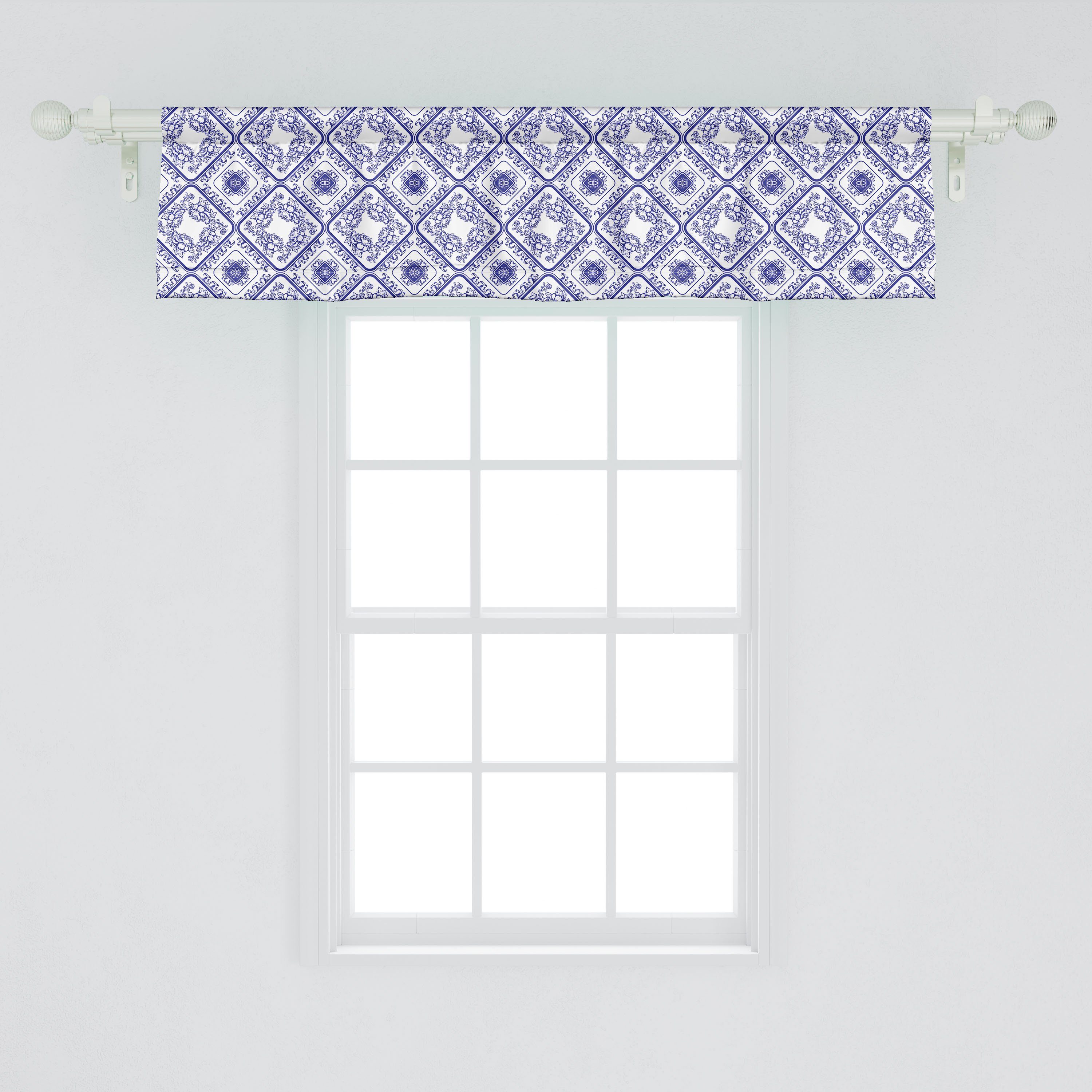 Scheibengardine Vorhang Volant für Küche Microfaser, Stangentasche, Blume Schlafzimmer Blume Handwerk Dekor Abakuhaus, Kunst mit und
