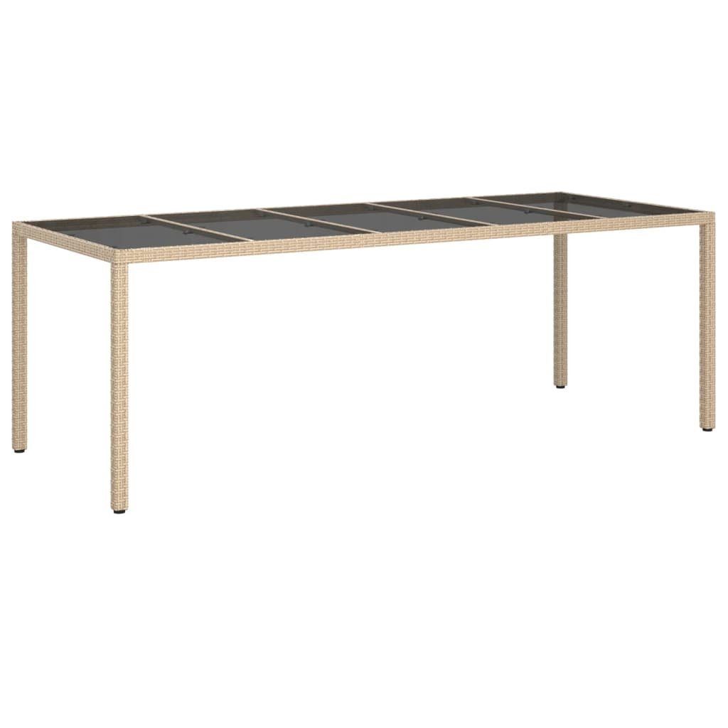 Vidaxl Gartentisch Beige 250x100x75 Cm Hartglas Und Poly Rattan günstig online kaufen