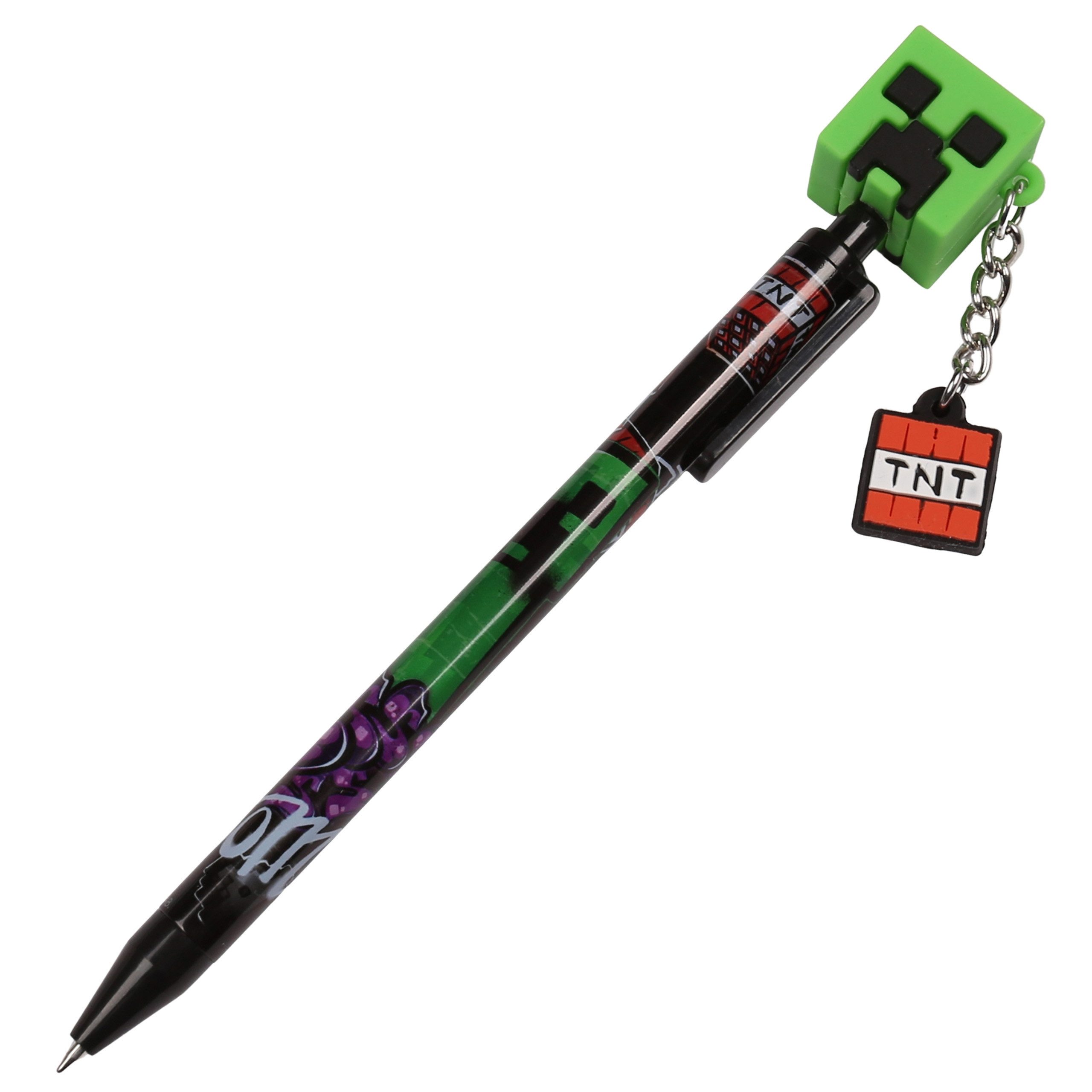 Minecraft Kugelschreiber Minecraft Kugelschreiber – schwarze Tinte, Topper und Anhänger