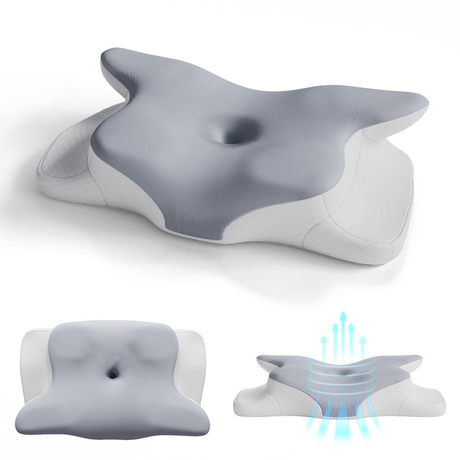 Juskys Nackenstützkissen-Set, Füllung: PU Memory Foam, Bezug: Polyester, Er günstig online kaufen