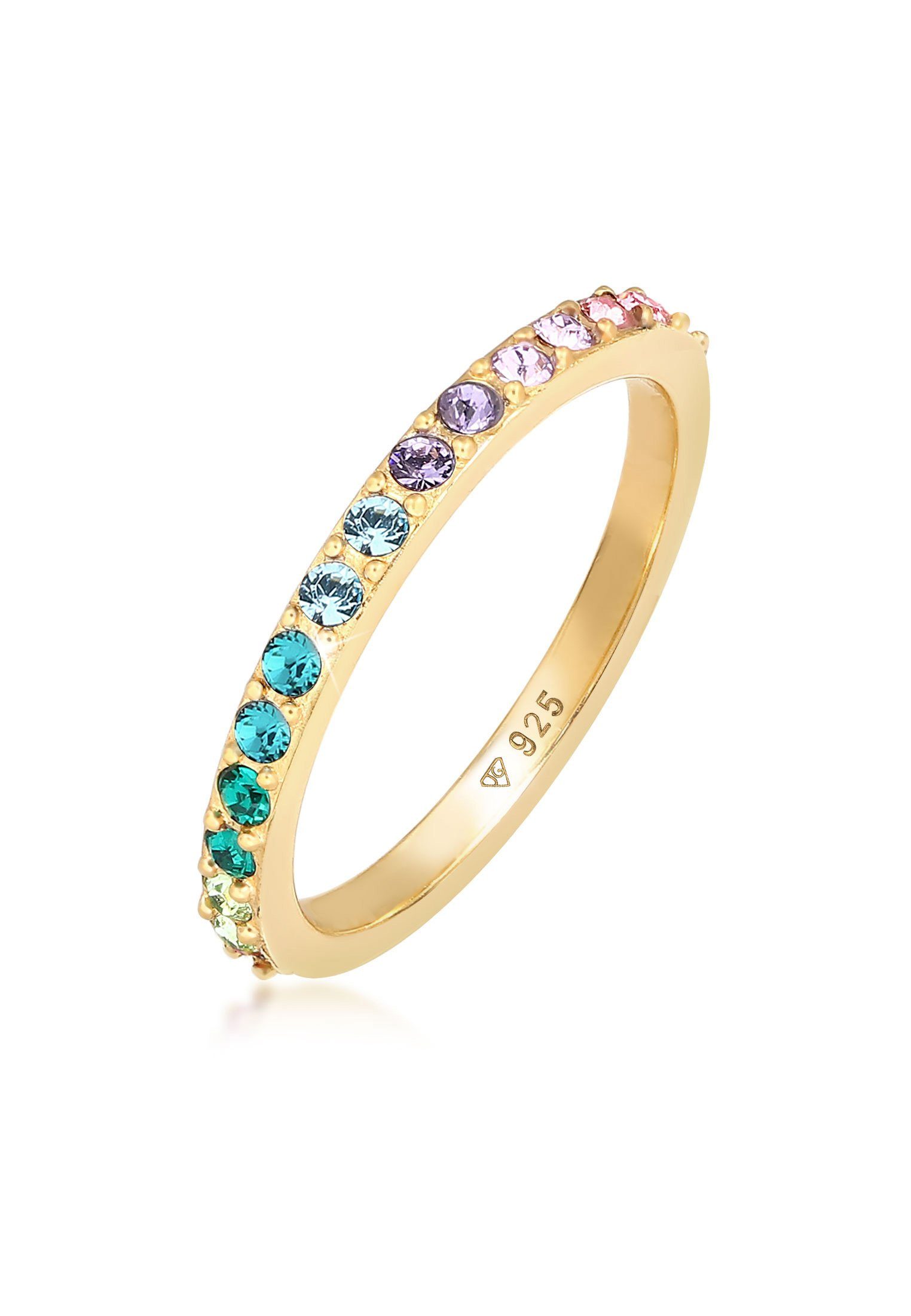 Elli Fingerring Bandring Kristall Multi-Colour Pastell günstig online kaufen