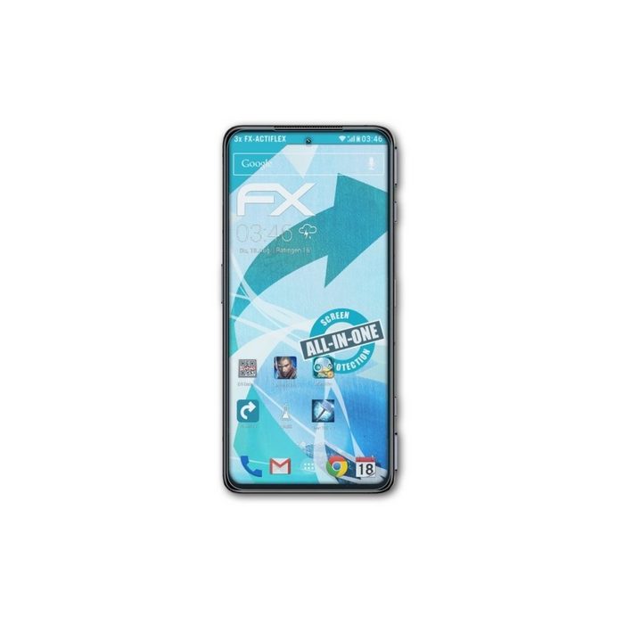 atFoliX Schutzfolie Displayschutzfolie für Xiaomi Black Shark 4S Pro (3 Folien) Ultraklar und flexibel