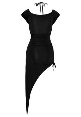 Cottelli Collection Minikleid Schräg geschnittenes Kleid - schwarz