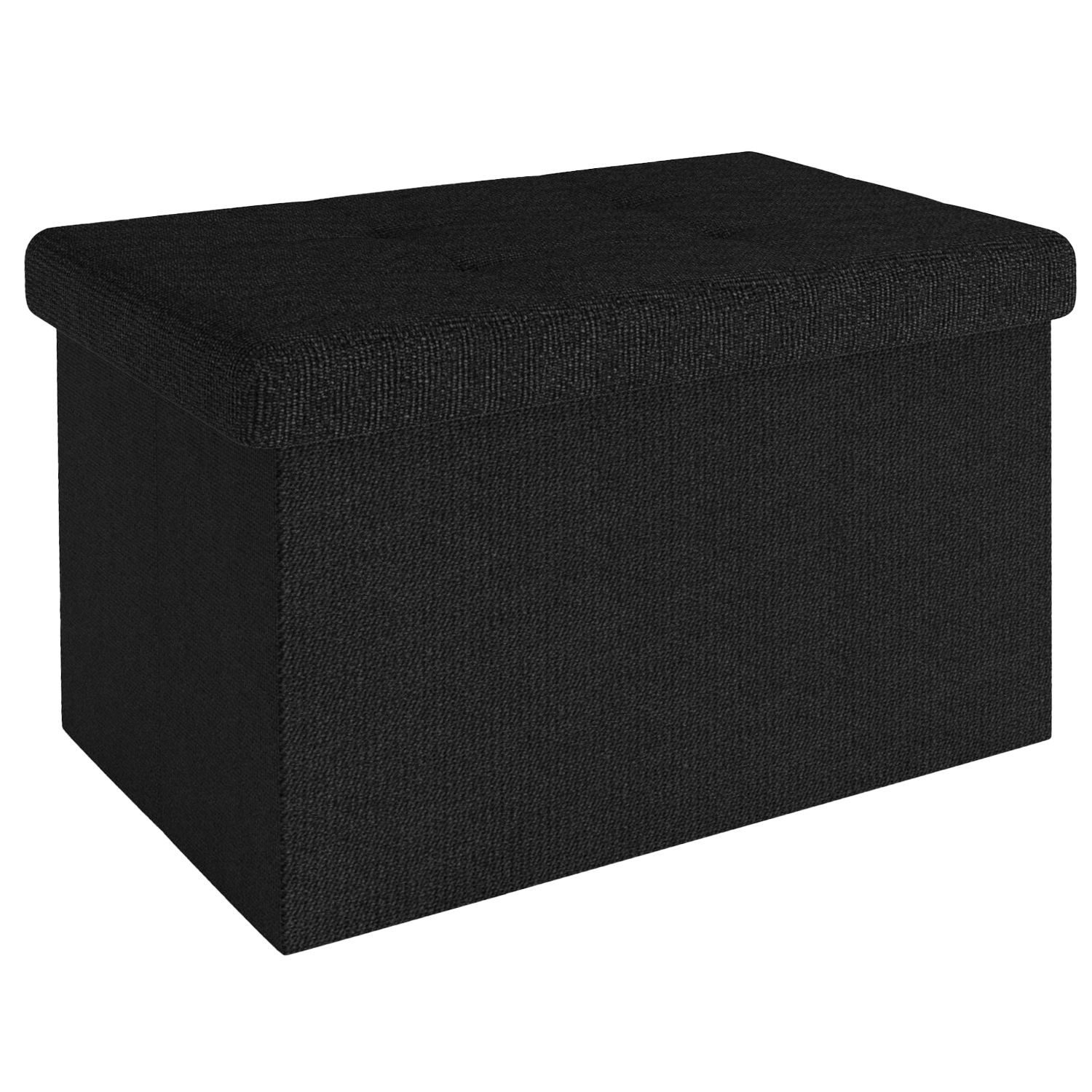 Intirilife Sitzhocker (Sitzwürfel mit Stauraum 49x30x30 cm in PIANO SCHWARZ günstig online kaufen