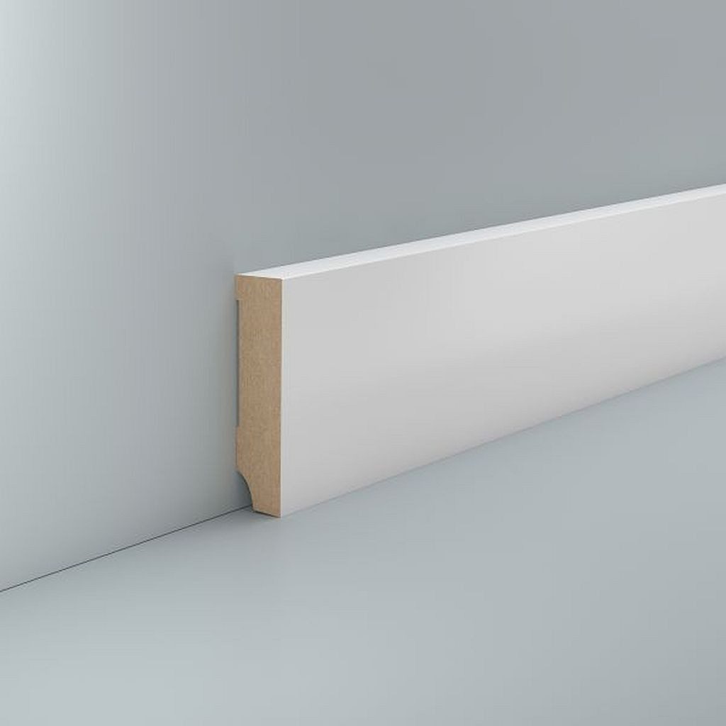 Südbrock Sockelleiste Sockelleiste weiß MDF 16 x 70 mm Foliert RAL 9016 Fußleiste, L: 250 cm, H: 7 cm, 1-St.
