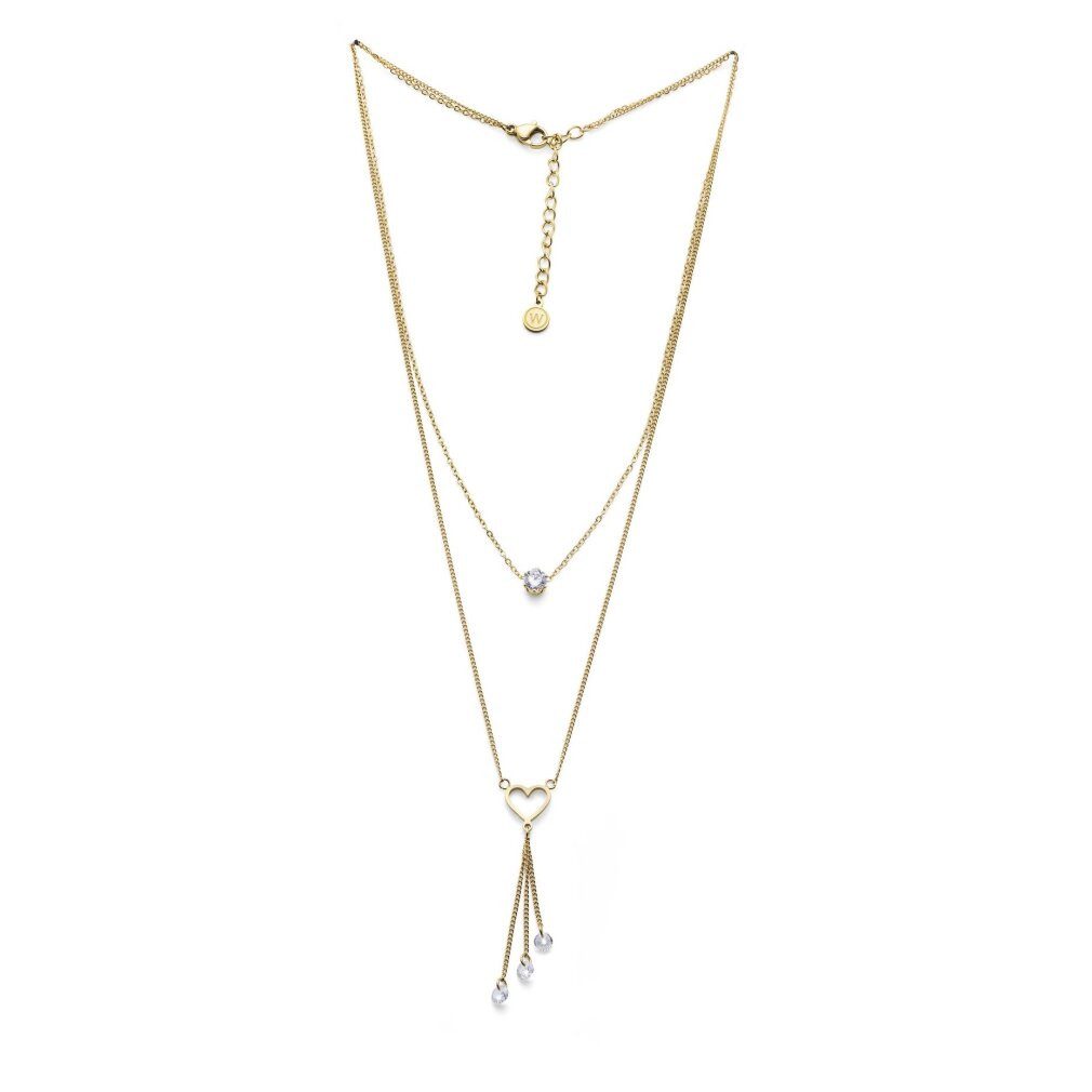 Oliver Weber Kette mit Einhänger Romantische vergoldete Herz-Halskette Kindness Freedom 12417G