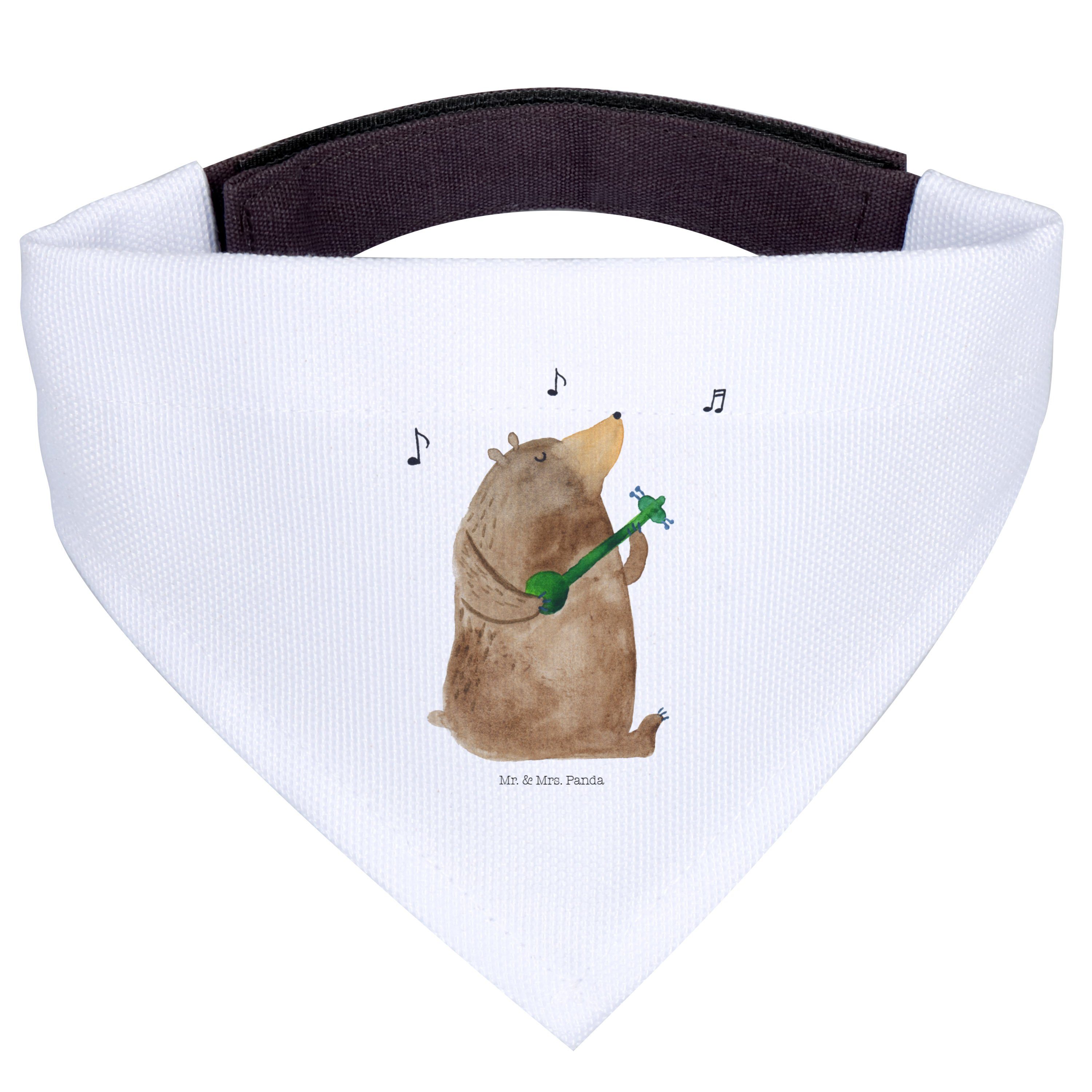 Mr. & Mrs. Panda Hundefliege Bär Gitarre, Hundehalstuch M, Weiß, Halstuch, Mittelgroße Hunde, Mitt, Polyester