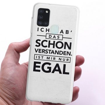 DeinDesign Handyhülle Sprüche Statement Schon verstanden, Samsung Galaxy A21s Silikon Hülle Bumper Case Handy Schutzhülle