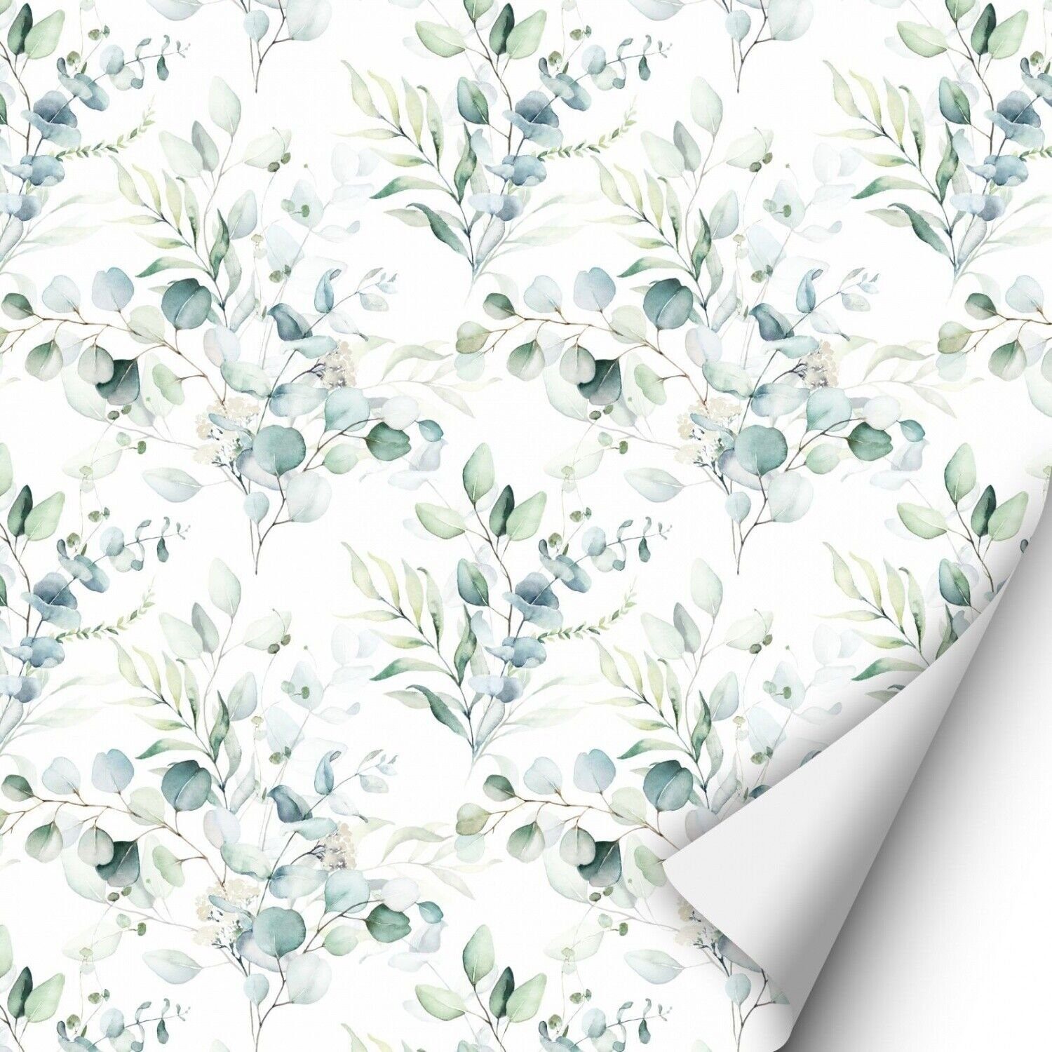 nikima Wandtattoo KF-06 selbstklebende Folie Floral weiß/grün (PVC-Folie), 2 x 0,9 m selbstklebende Folie