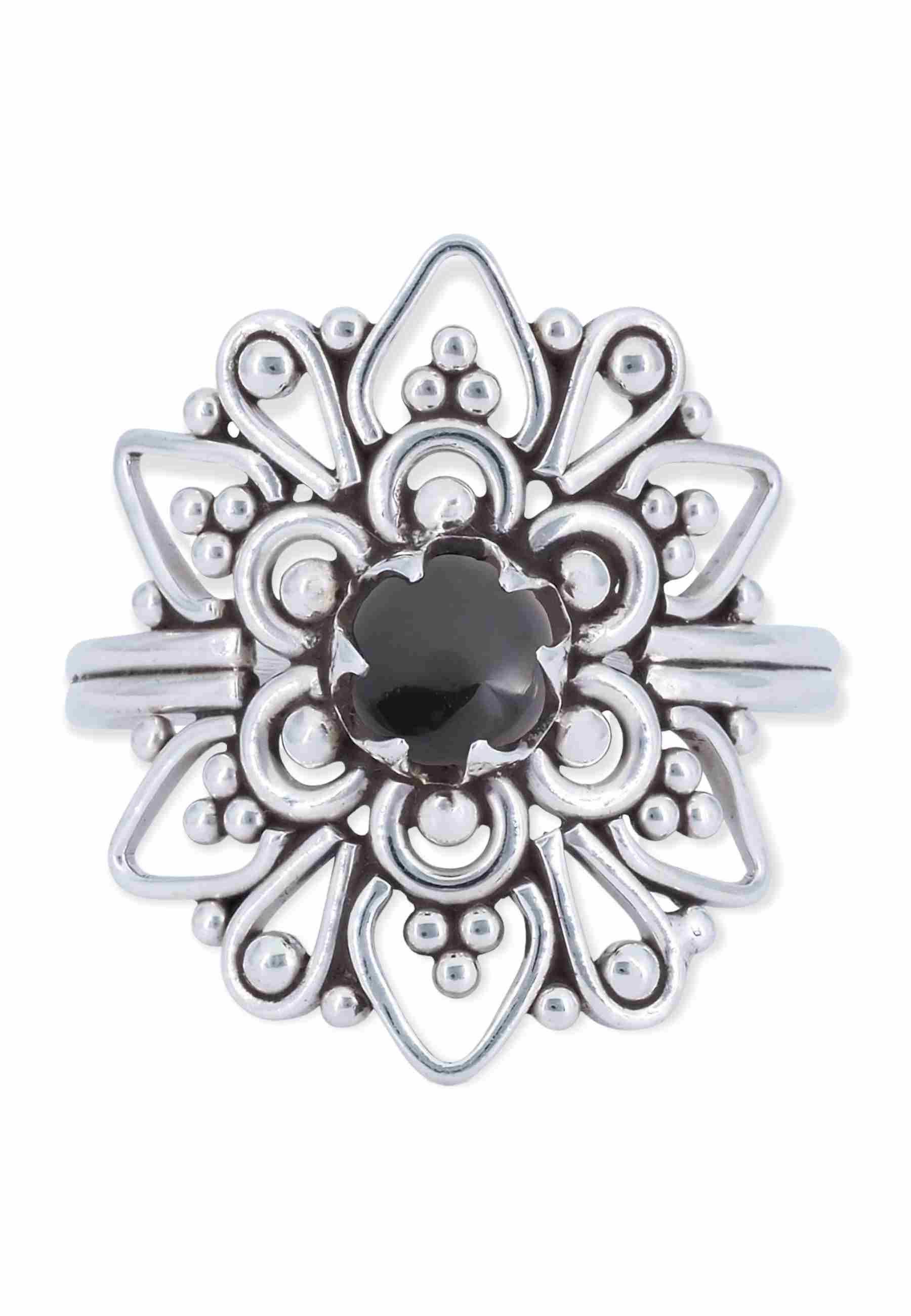 mantraroma Silberring MUDARA-EMPAT aus 925 Silber mit Onyx (Ring mit Schmuc günstig online kaufen