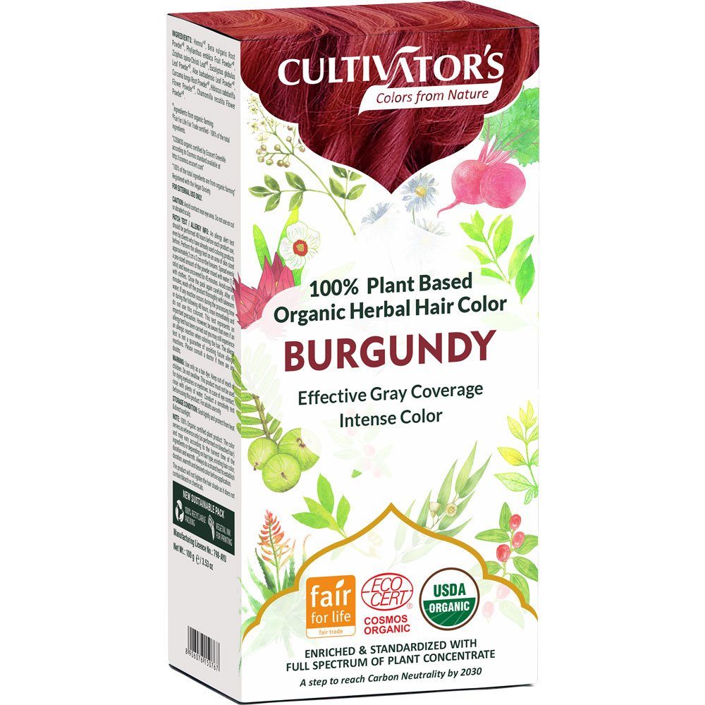 Cultivators Haarfarbe Organische Pflanzen Burgundy, 100 g