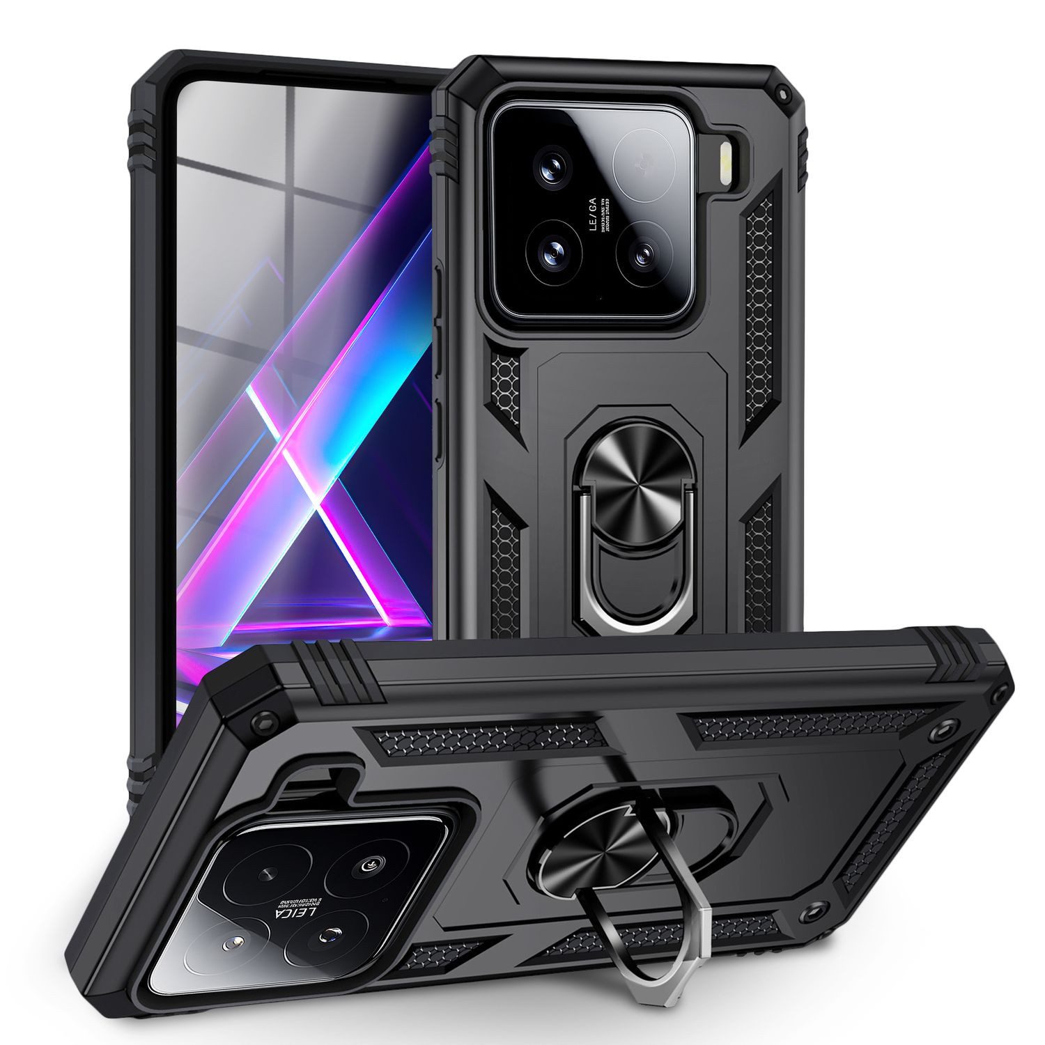 Nalia Smartphone-Hülle Xiaomi 15 16,2 cm (6,36 Zoll), Hülle mit Ring / Militär Stil / Extrem Robust / Stand / Outdoor Schutz