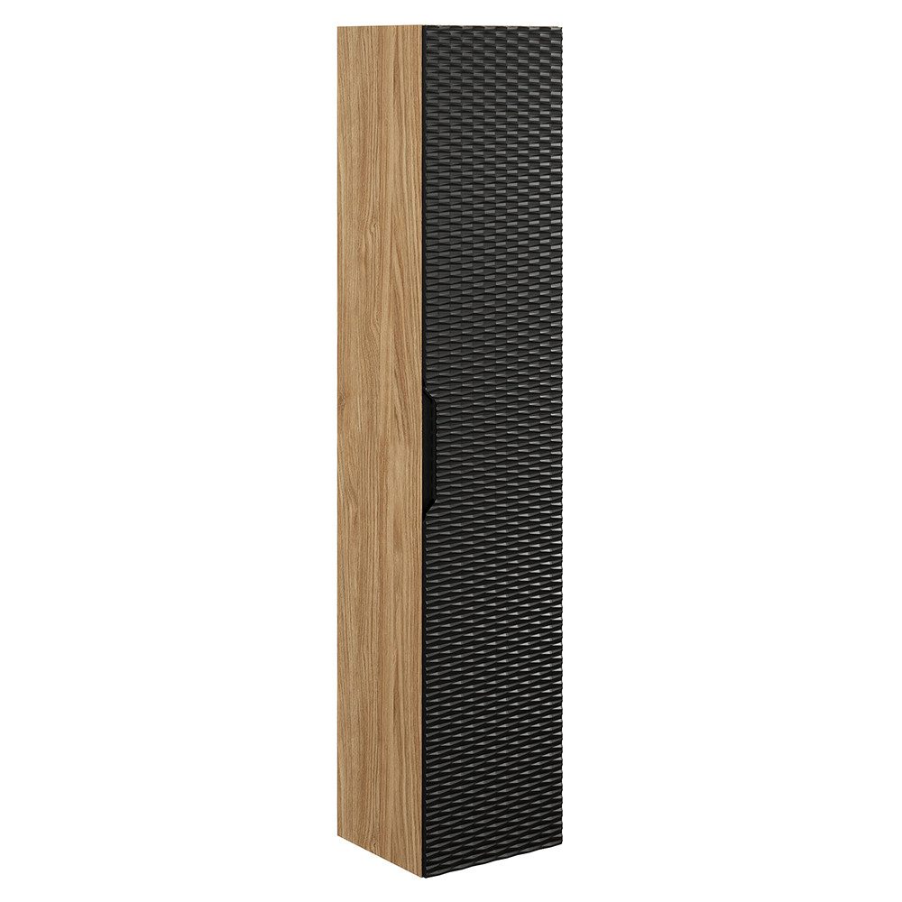 Lomadox Hochschrank OLUO-56-BLACK Badschrank, 1-türig, Eiche günstig online kaufen