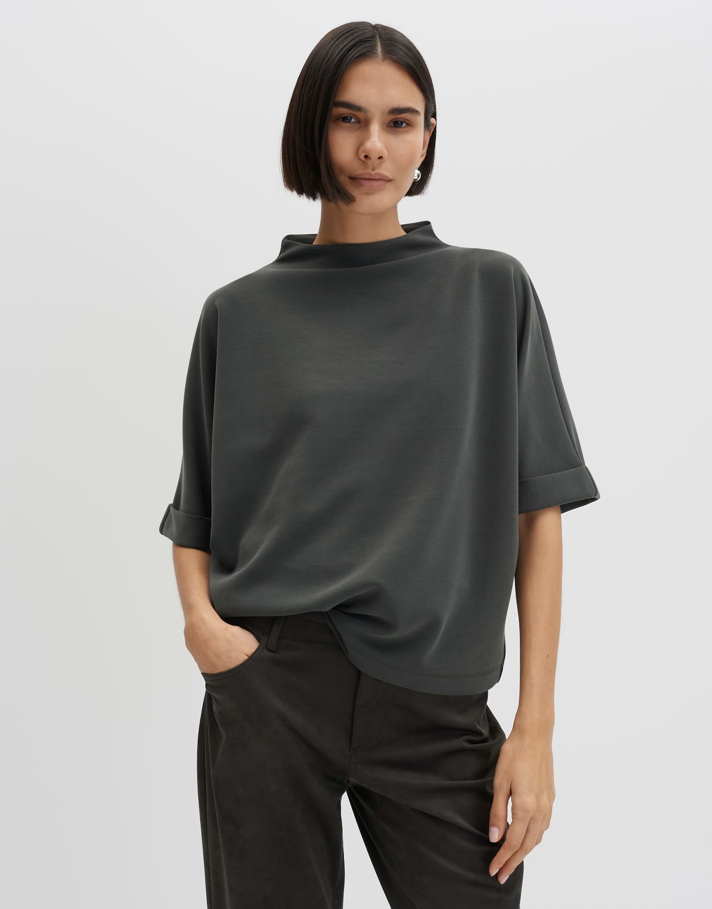 someday Sweatshirt Sweatshirt aus weichem Cotton Modal Mix Loose Fit Samtige Oberfläche mit edler Optik