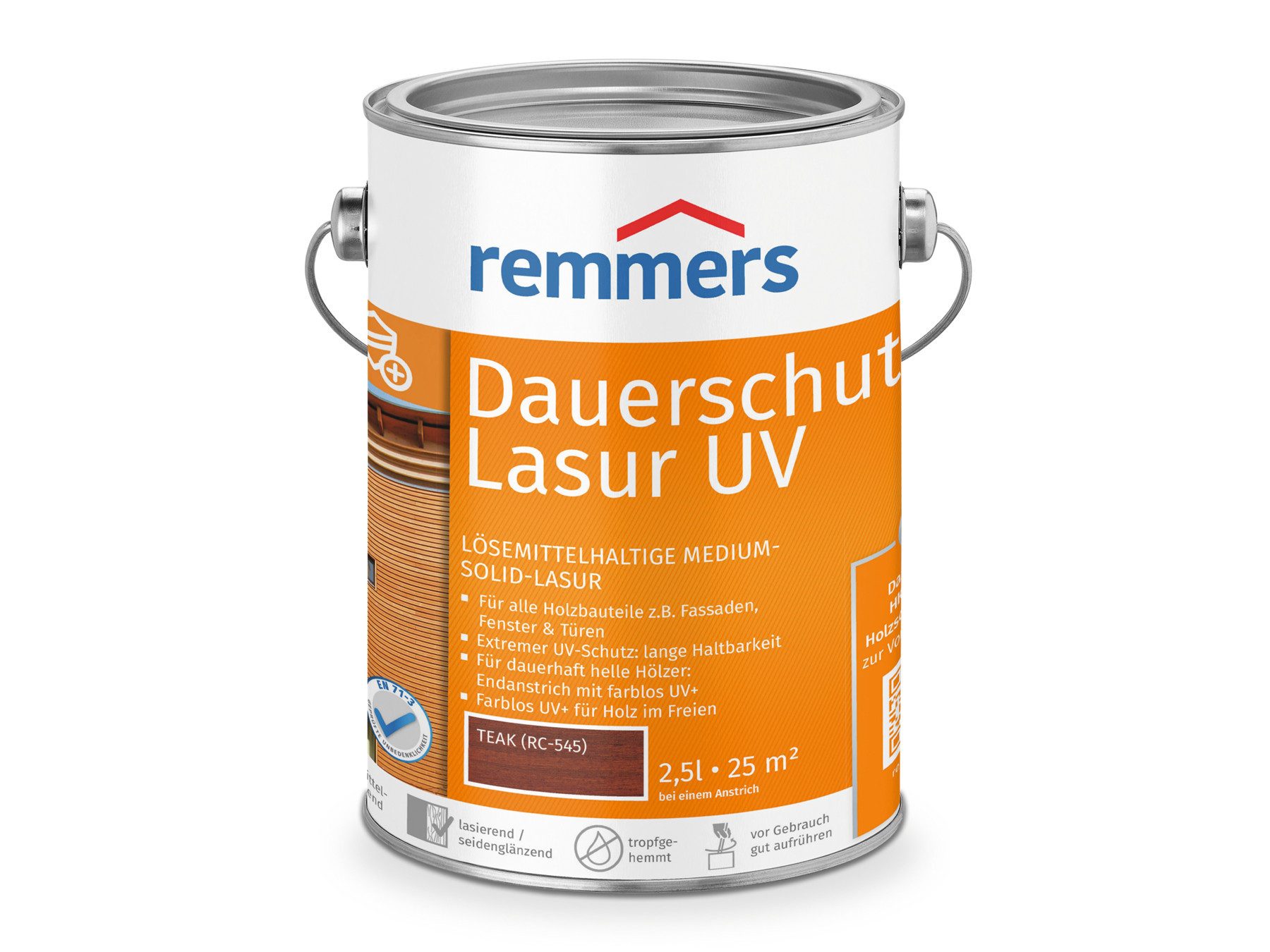 Remmers Holzschutzlasur Dauerschutz-Lasur UV 2,5 Liter, farblos UV+, blockfest, wetterbeständig