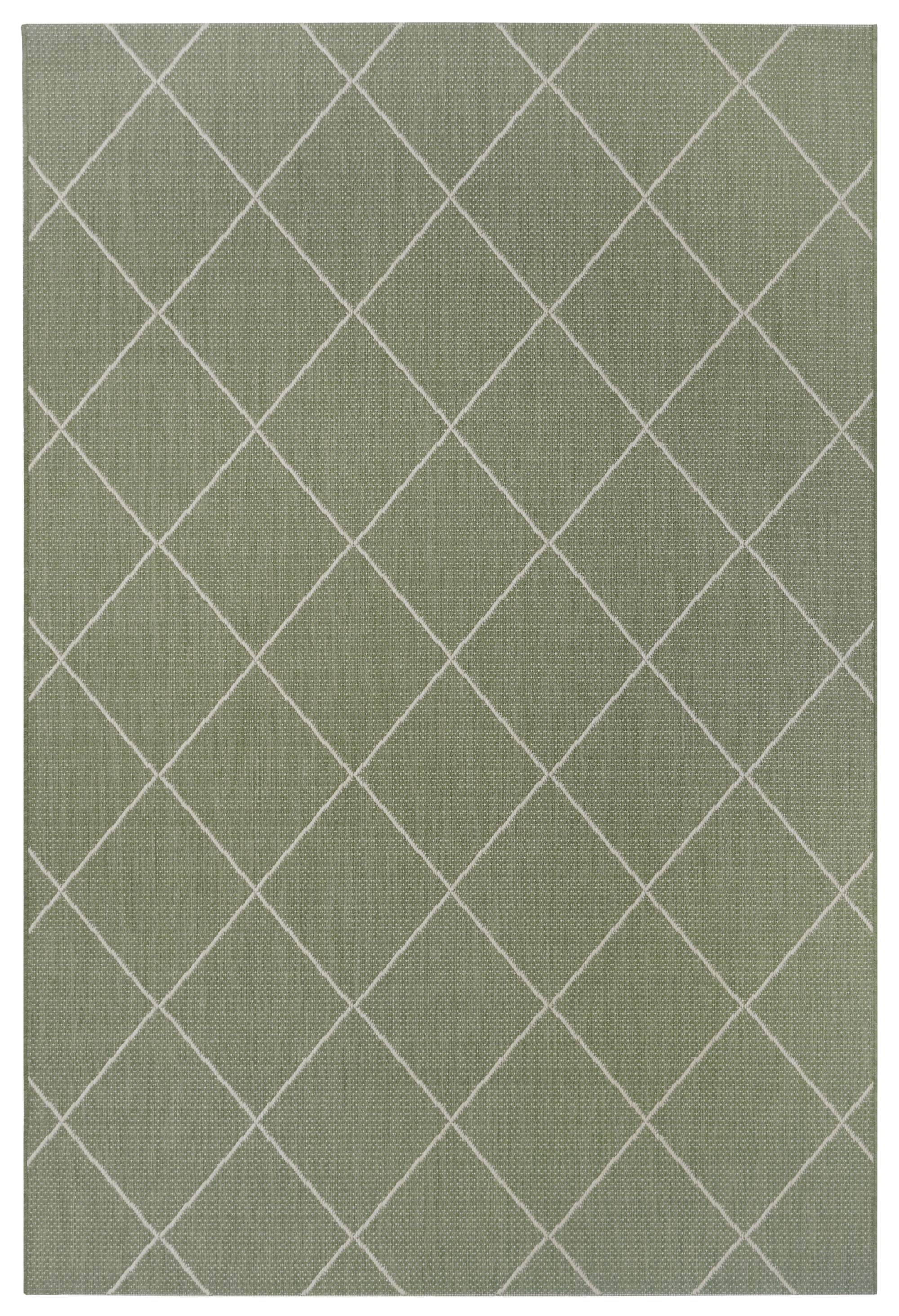 Outdoorteppich MAASMECHELEN, GMD Living, rechteckig, Höhe: 3 mm, Flachgewebe-Teppich, 120 x 170 cm green cream