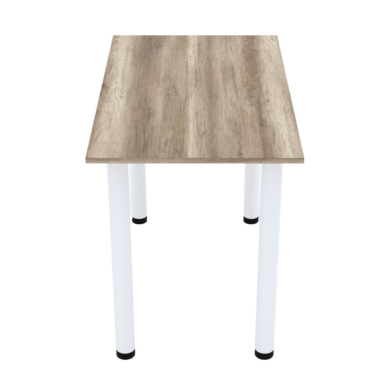 AKKE Esstisch, 2mm Küchentisch Eiche PVC Canyon weißen mit Esszimmertisch Bürotisch Beinen