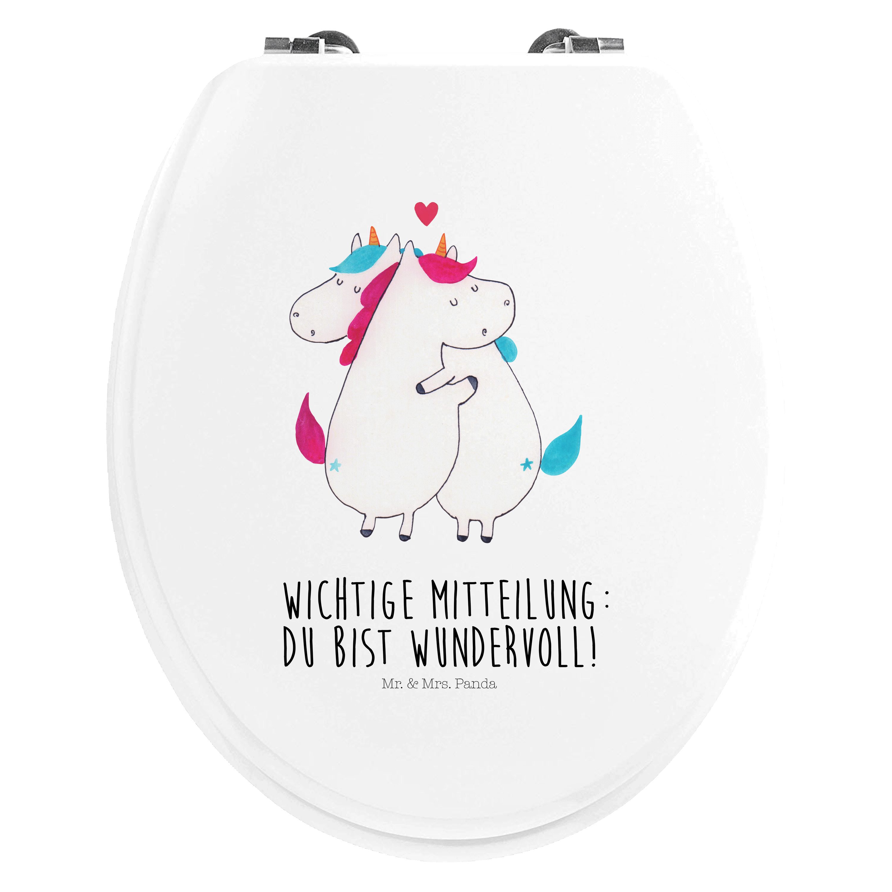Mr. & Mrs. Panda WC-Sitz Einhorn Mitteilung - Transparent - Geschenk,  Klobrille, Unicorn, WC-S (1-St)