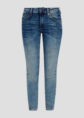 QS Stoffhose Jeans Sadie / Skinny Fit / Mid Rise / Skinny Leg / Baumwollstretch Label-Patch