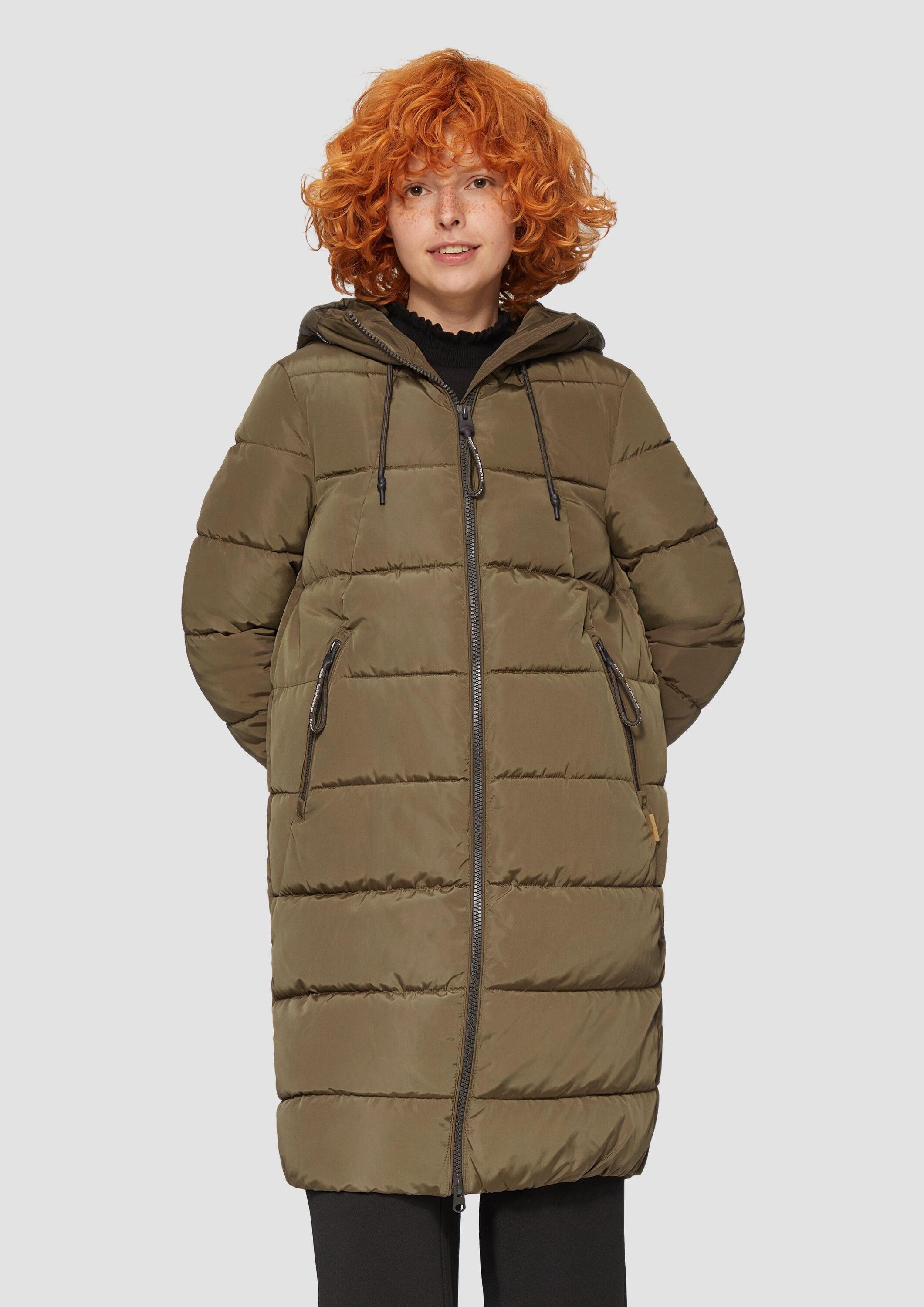 QS Wintermantel Outdoor-Mantel Gesteppter Mantel mit Kapuze