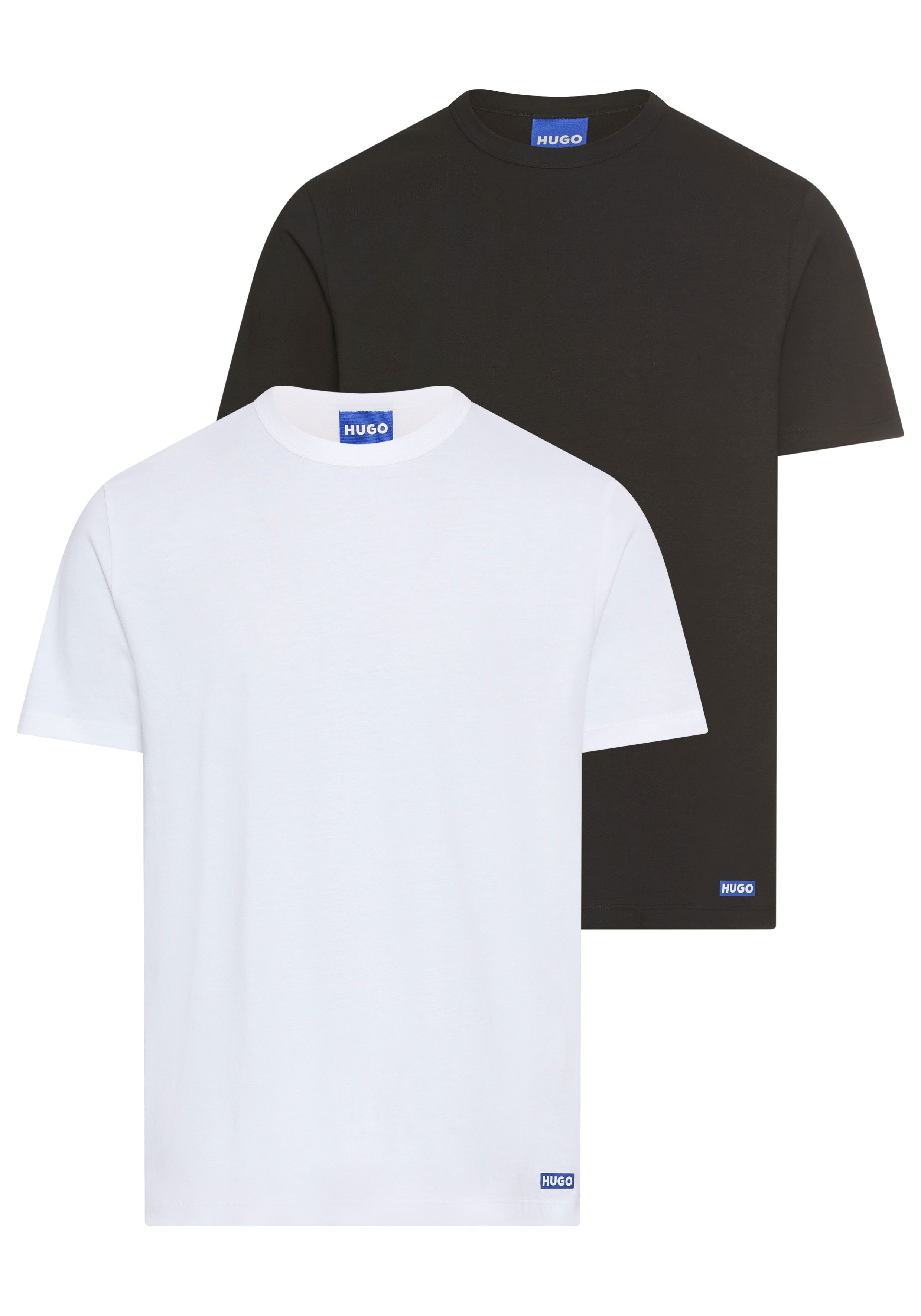 HUGO Blue T-Shirt BLUE Naolo (Packung, 2-tlg) mit Markenlabel am Saum günstig online kaufen
