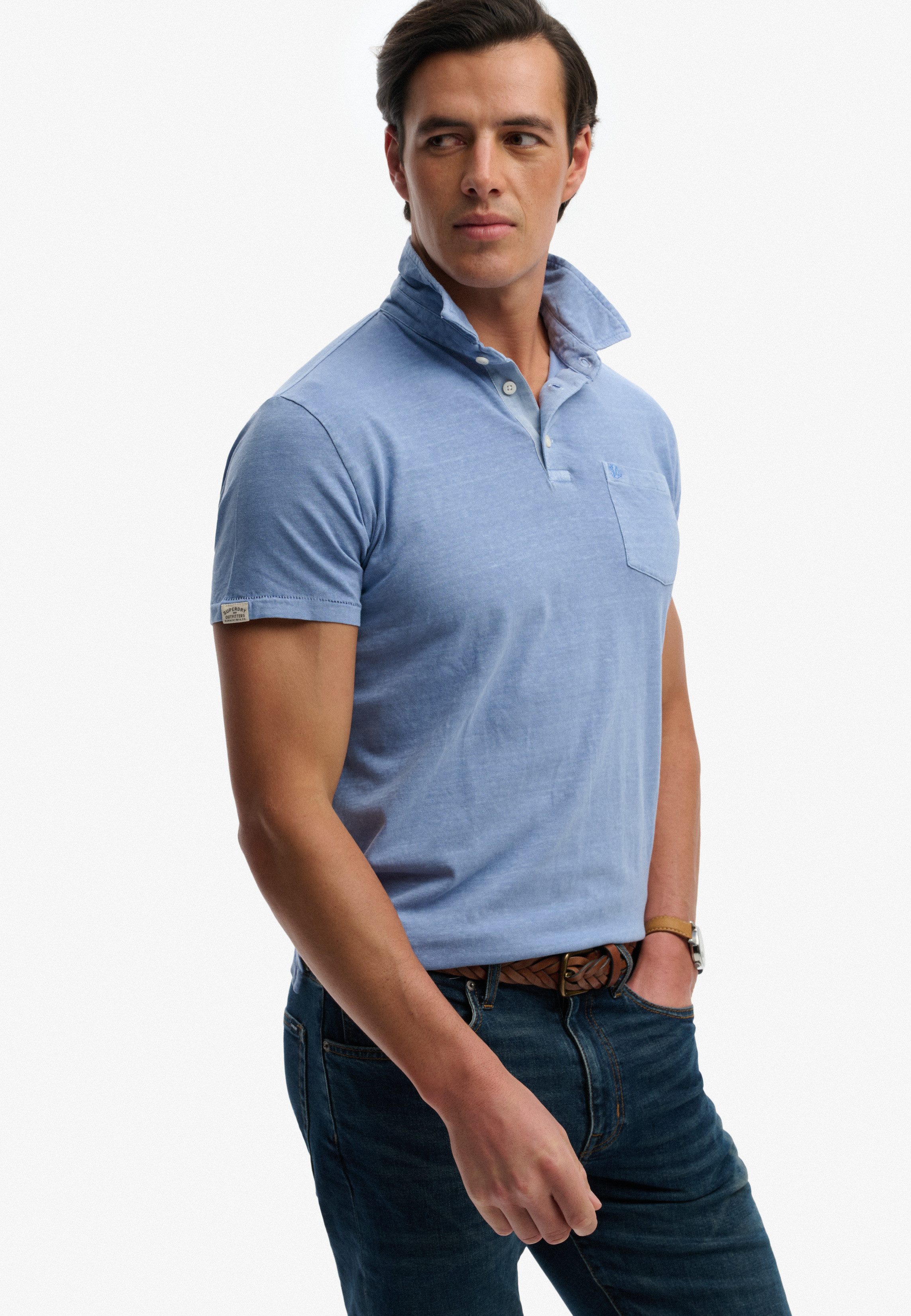 Superdry Poloshirt CLASSIC COTTON LINEN POLO aus tollem Baumwoll-Leinen-Mischgewebe