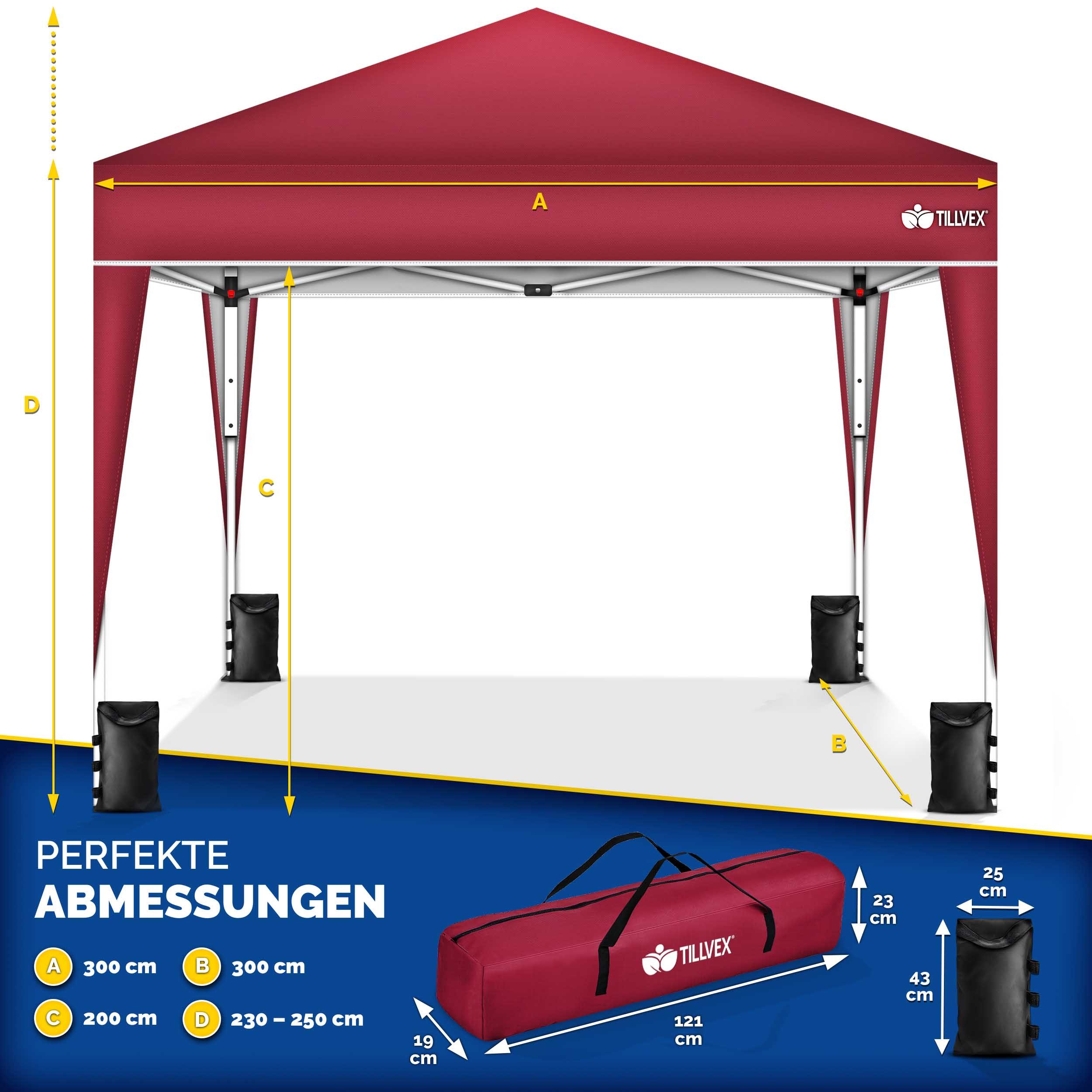 tillvex Faltpavillon tillvex® Pavillon 3x3m Wasserdicht günstig online kaufen