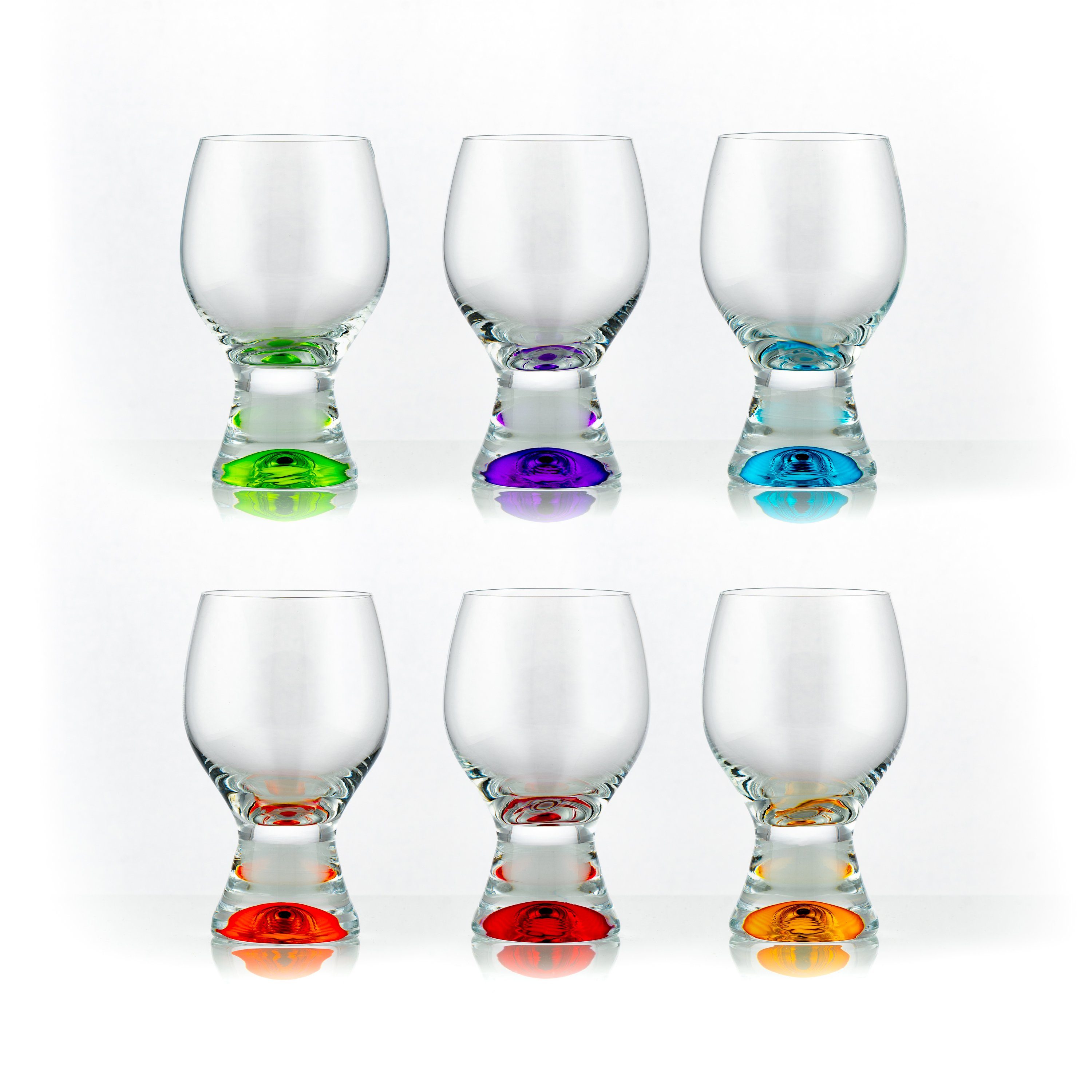 Crystalex Rotweinglas Gina Sprayed 340 ml 6er Set, Kristallglas, mehrfarbig, Kristallglas