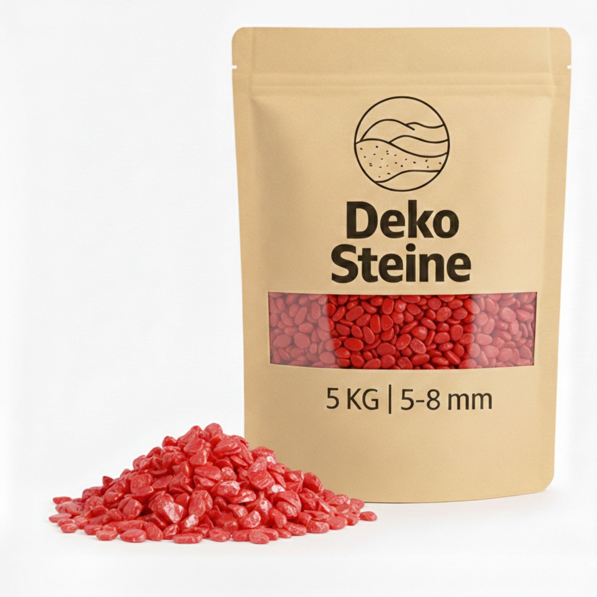matches21 HOME & HOBBY Deko-Granulate Deko-Steine 5 KG rot Ø 5-8 mm Vasen Glas-Füllung Streudeko, (1 St), Farbiges Deko-Granulat als bunte Tischdeko Hochzeitsdeko
