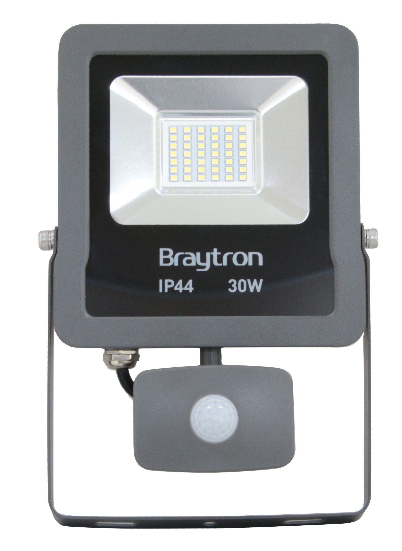 Braytron LED Flutlichtstrahler LED Strahler Fluter Projektor Flutlicht 30W  2400 Lumen mit Bewegungsmelder IP44 für Innen- / Außenbeleuchtung 6500K  Kaltweiß