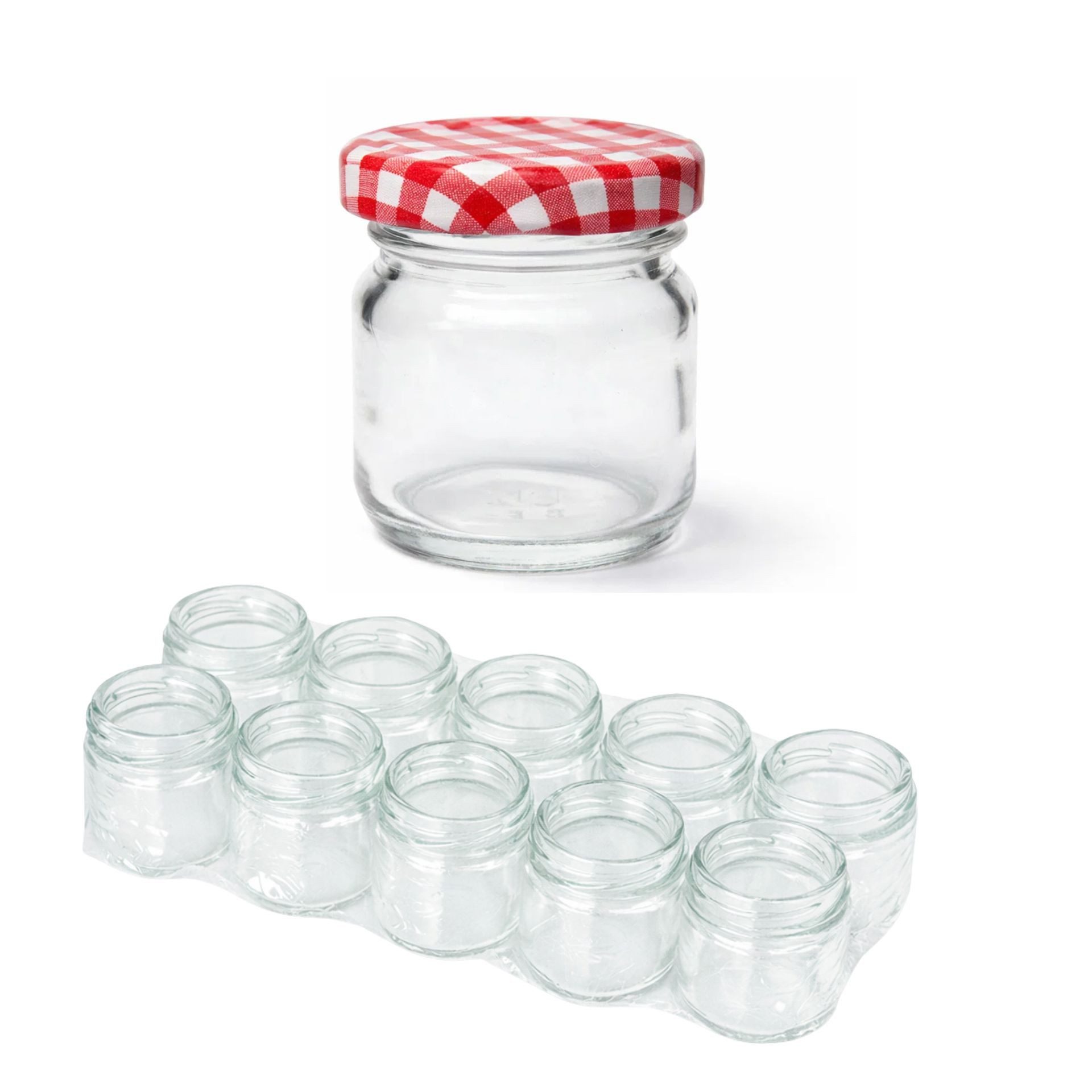 mikken Einmachglas 10 Mini-Einmachgläser 40 ml mit Schraubdeckel Mini Gläser, (Spar-Set, Spar-Set), luftdicht, zum pasteurisieren