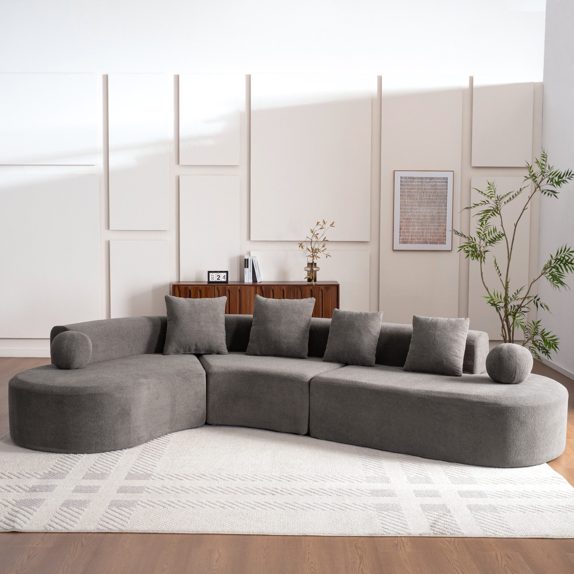 REDOM Ecksofa L-förmiges Sofa,Loungesofa, mit bequemen Kissen 1 Teile