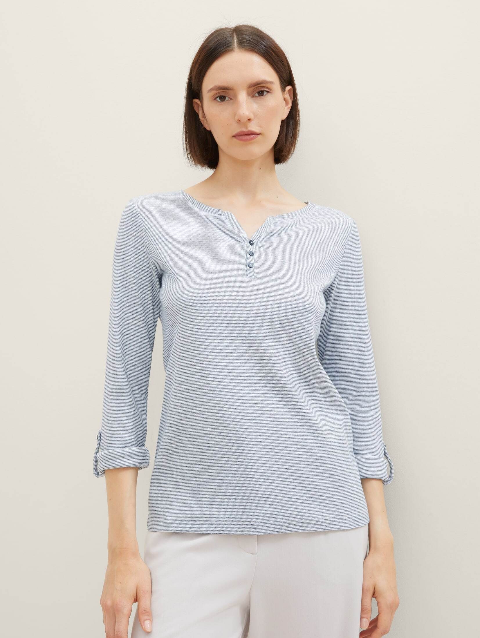 TOM TAILOR Langarmshirt, mit Henley-Ausschnitt günstig online kaufen