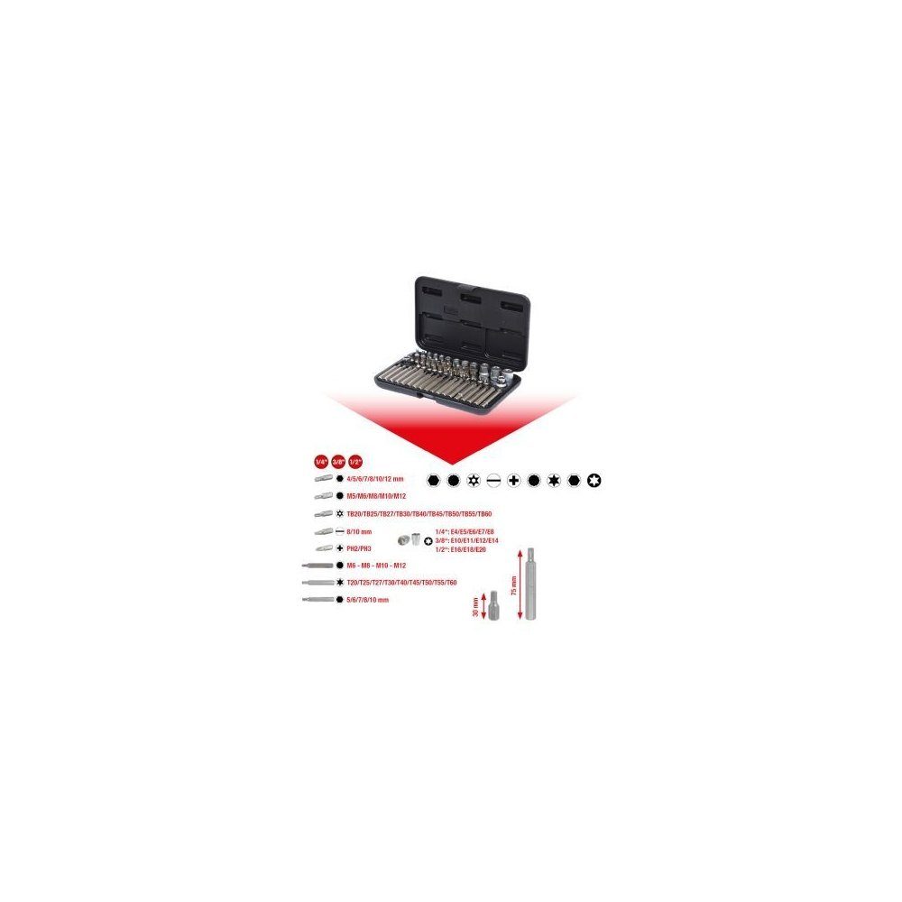 KS Tools Montagewerkzeug 1/4"-1/2" und 911.4305 Bitsatz TX-Steckschlüssel- 911.4305