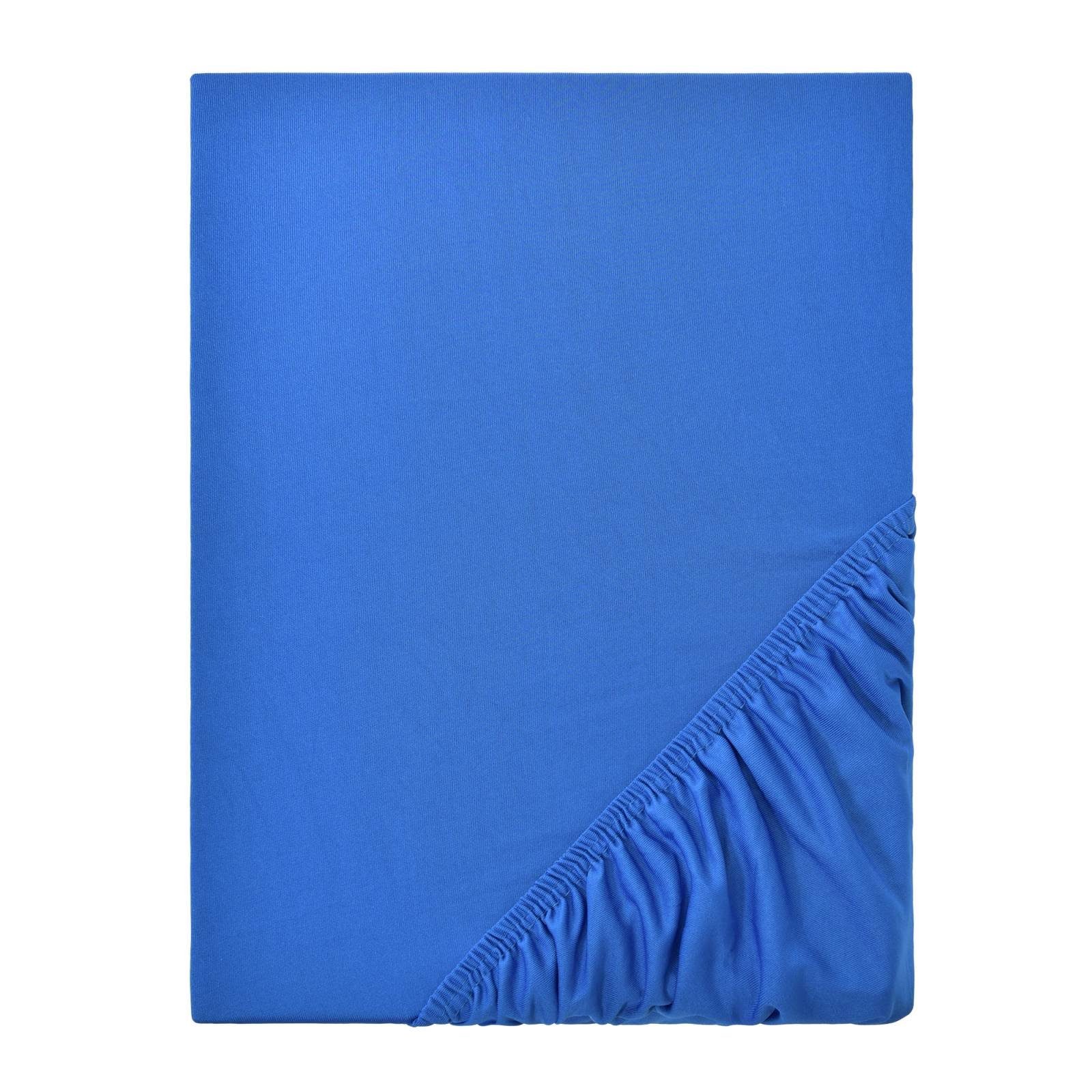 rundum, 25cm JERSEY Gummizug: Spannbettlaken 120x200cm, NatureMark, bis vielen Spannbettlaken Royal Spannbetttuch, in (1 Stück), Farben, blau Größen Steghöhe, Baumwolle, und