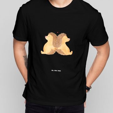 Mr. & Mrs. Panda T-Shirt Igel händchenhaltend - Schwarz - Geschenk, Liebesgeschenk, Händchen h (1-tlg)