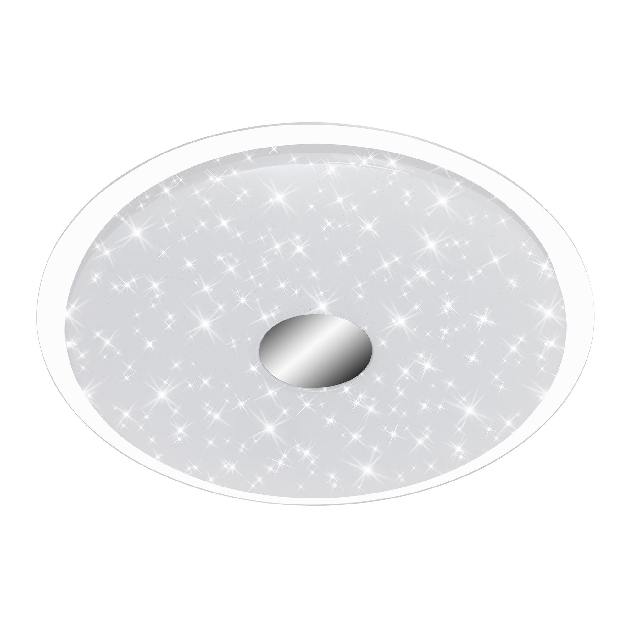 TRANGO LED Deckenleuchte, 3335 LED Deckenlampe 24 Watt *EM* CCT Farbtemperatur & Helligkeit stufenlos dimmbar - 3000K bis 6000K inkl. Timer & Nachtlicht-Funktion, Deckenstrahler, Lampenschirm mit Sternenhimmel Effekt, CCT, 3000 bis 6000, Wandleuchte, Deckenlampe