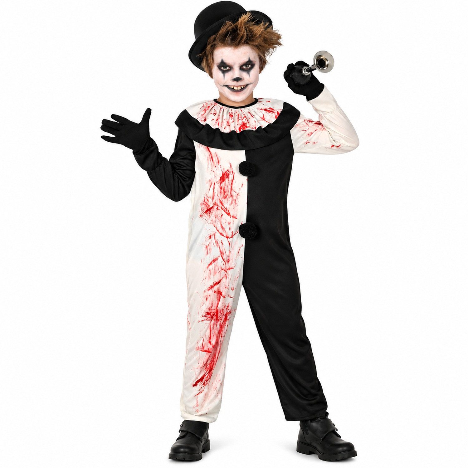 Fiestas Guirca Clown-Kostüm Halloween Kinderkostüm 'Terror Clown', Einteiler