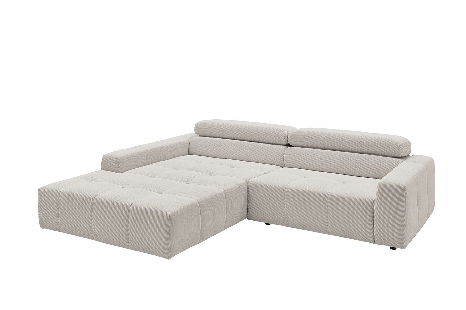 KAWOLA Ecksofa RENO, L-Form rechts oder links, mit oder ohne Sitzvorzug Feincord 258x217 cm