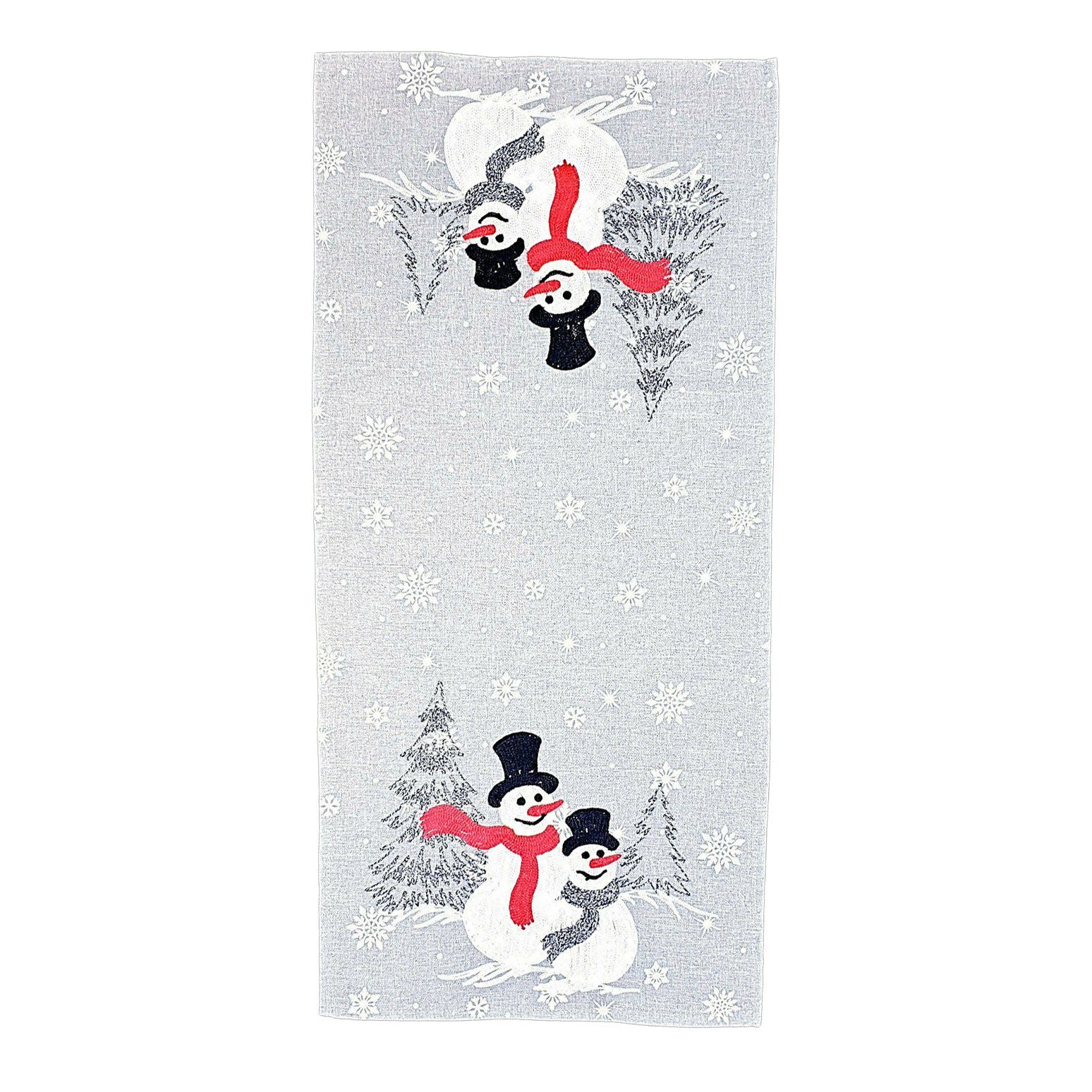 Weihnachtlicher Tischläufer Mit Weihnachtsmann-Stickerei – Ca. 40x90 Cm – Festliche Tischdeko Für Weihnachten