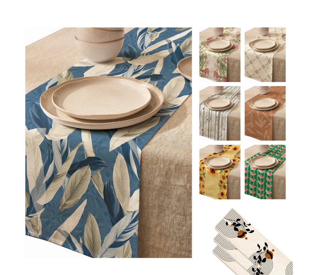 LIVINA HOME Tischläufer Premium Tischdecke abwaschbar, Tischband, moderne Leinenoptik Decke, Tischtuch, Gartentischdecke, Tafeltuch, Oster Deals Sale!