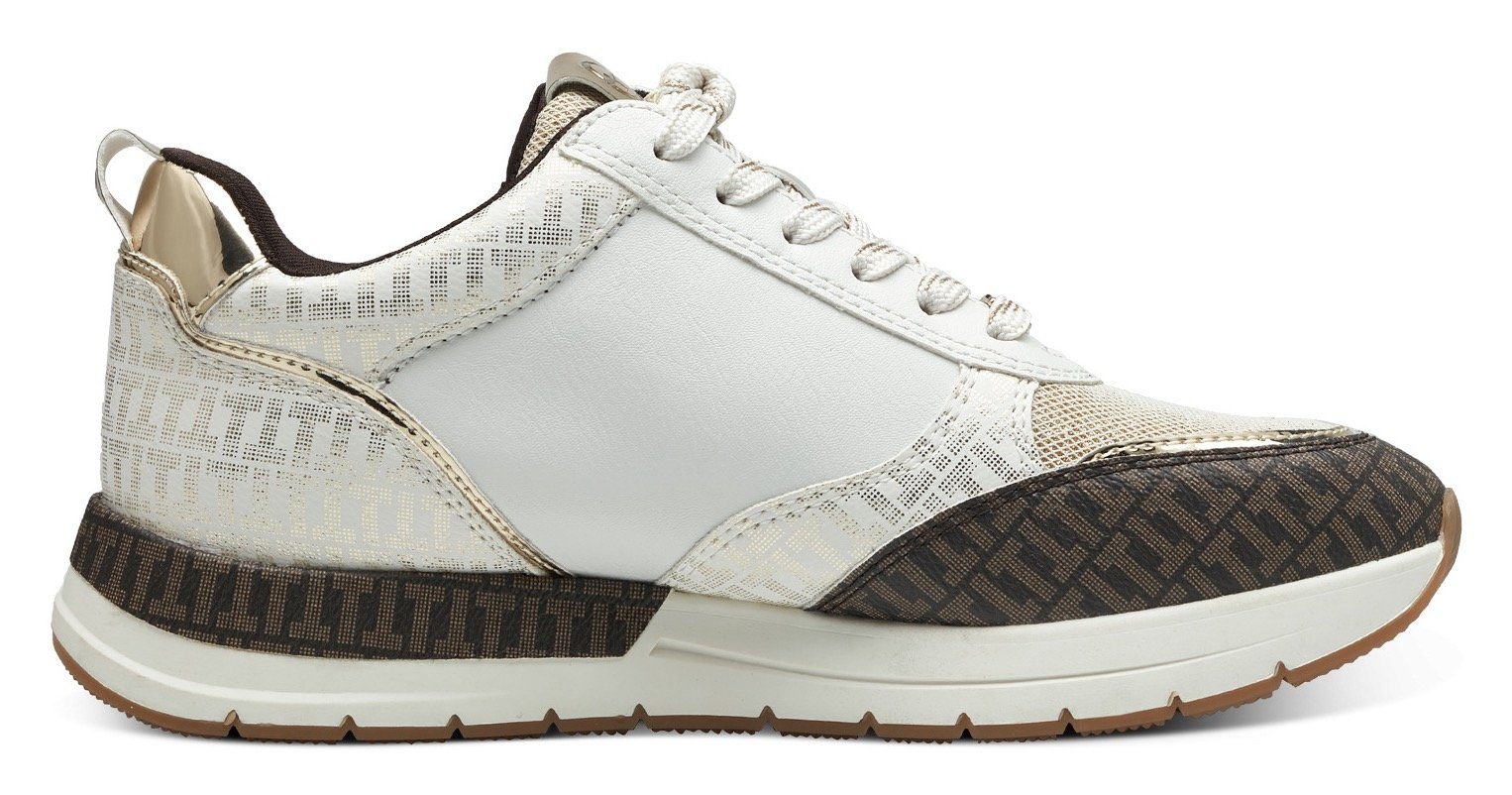 Metallic-Details trendigen kombiniert Sneaker mit offwhite Tamaris