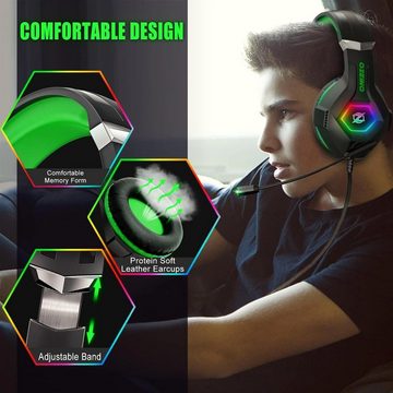 ozeino Gaming-Headset (Geeignet für Call of Duty, Jedi Survival, CSGO, Overwatch, etc., Mit Kabel, Headset mit Mikrofon 3D-Surround-Sound-Kopfhörer Geräuschunterdrückung)