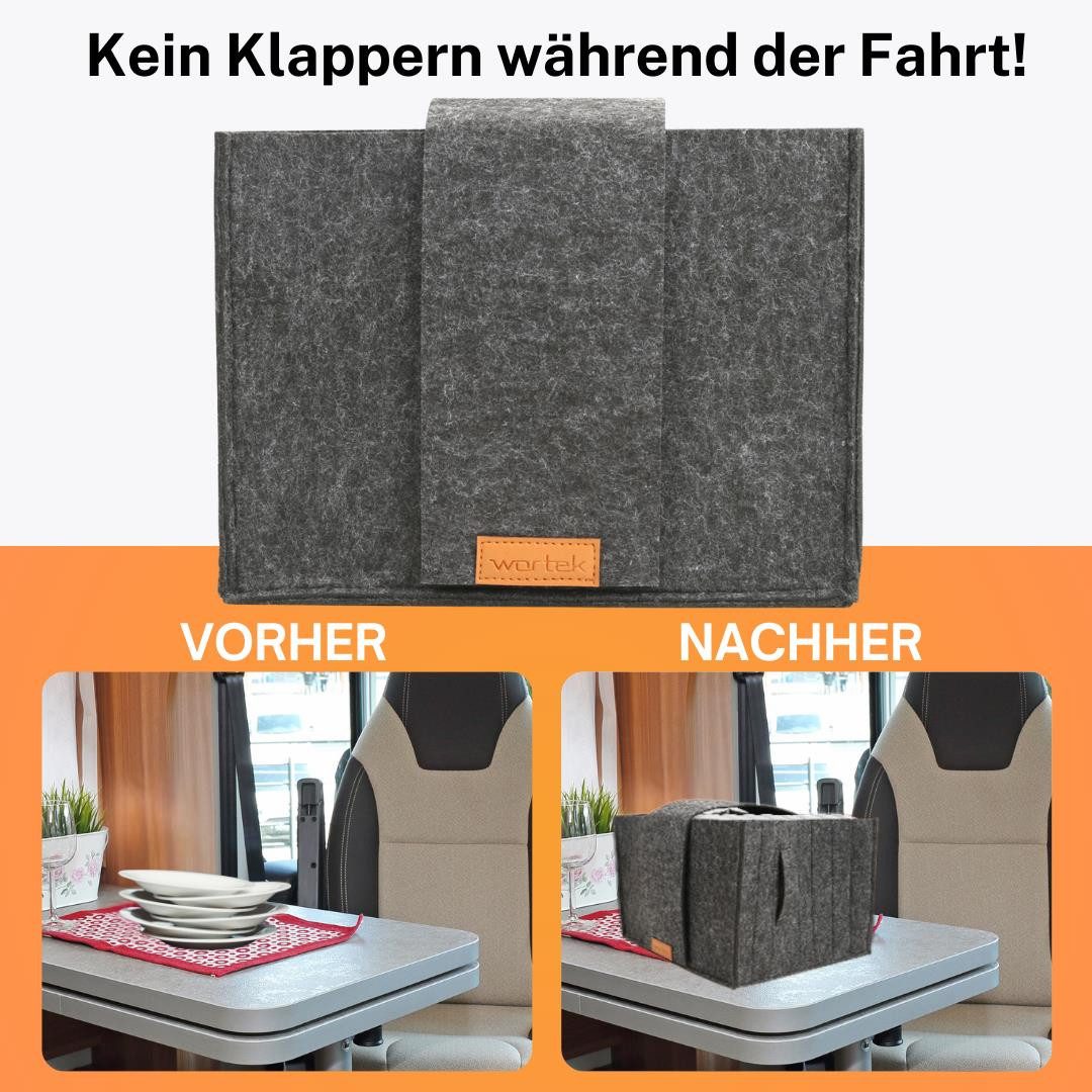 wortek Organizer Camping Taschen Filz, Tellerhalter & Tassenhalter (Set, 2 St., 2-tlg), Filztaschen Camping Zubehör – Bild 4 von 5