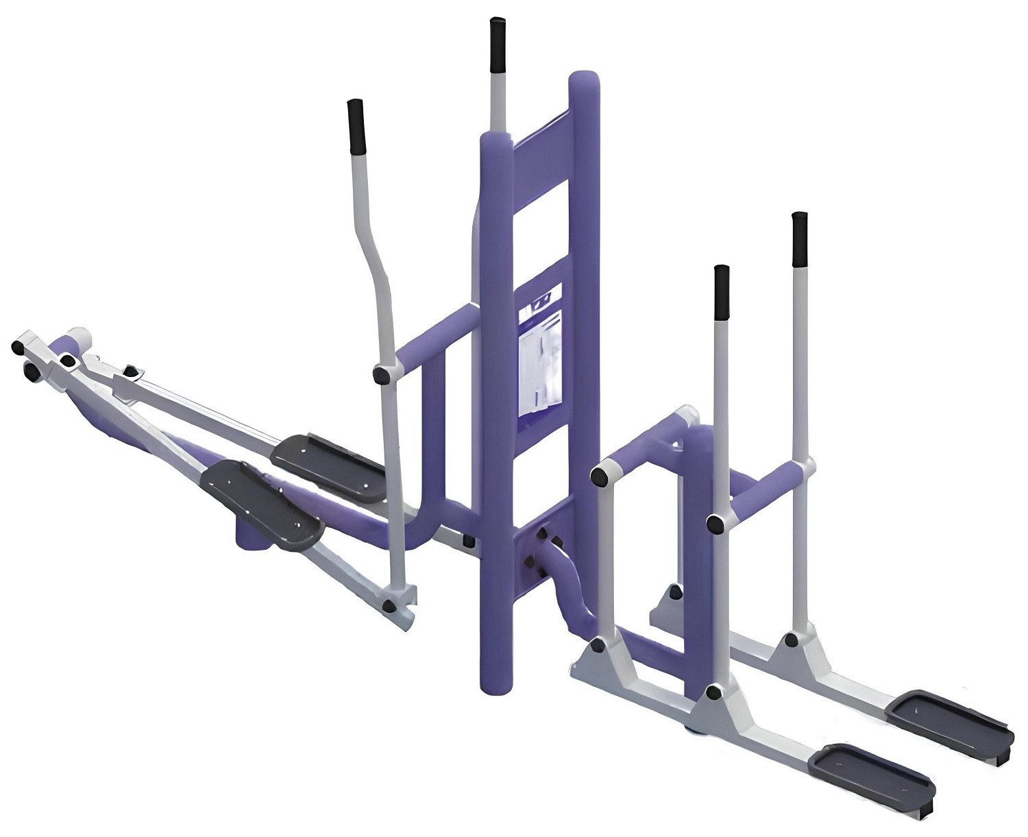 Multitrainer Hüftpendel mit Beinpresse und Balancierbalken für Outdoor-Training