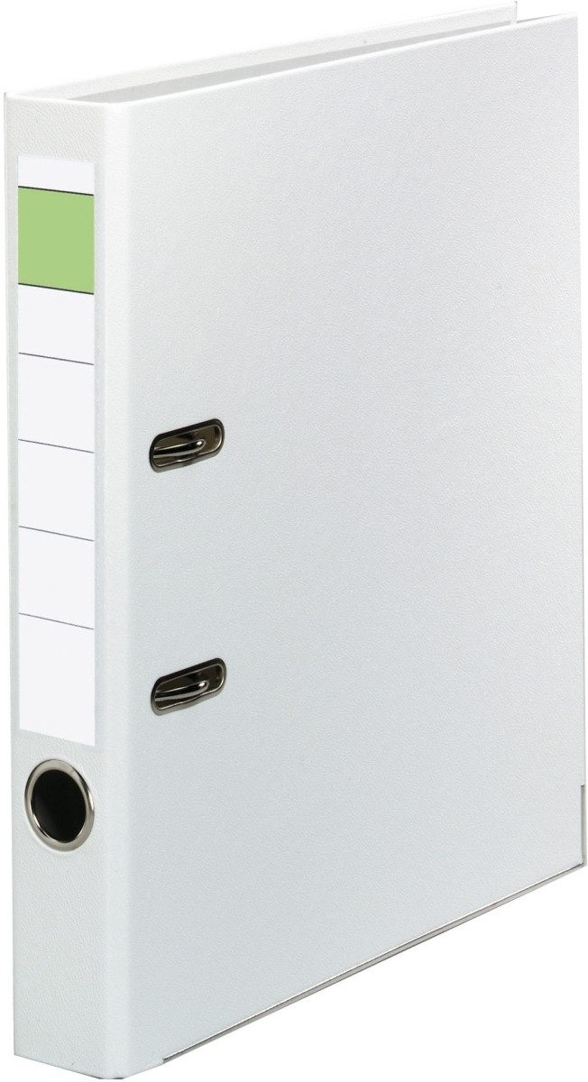 Aktenordner Ordner A4 PP grüner Balken 50mm weiß
