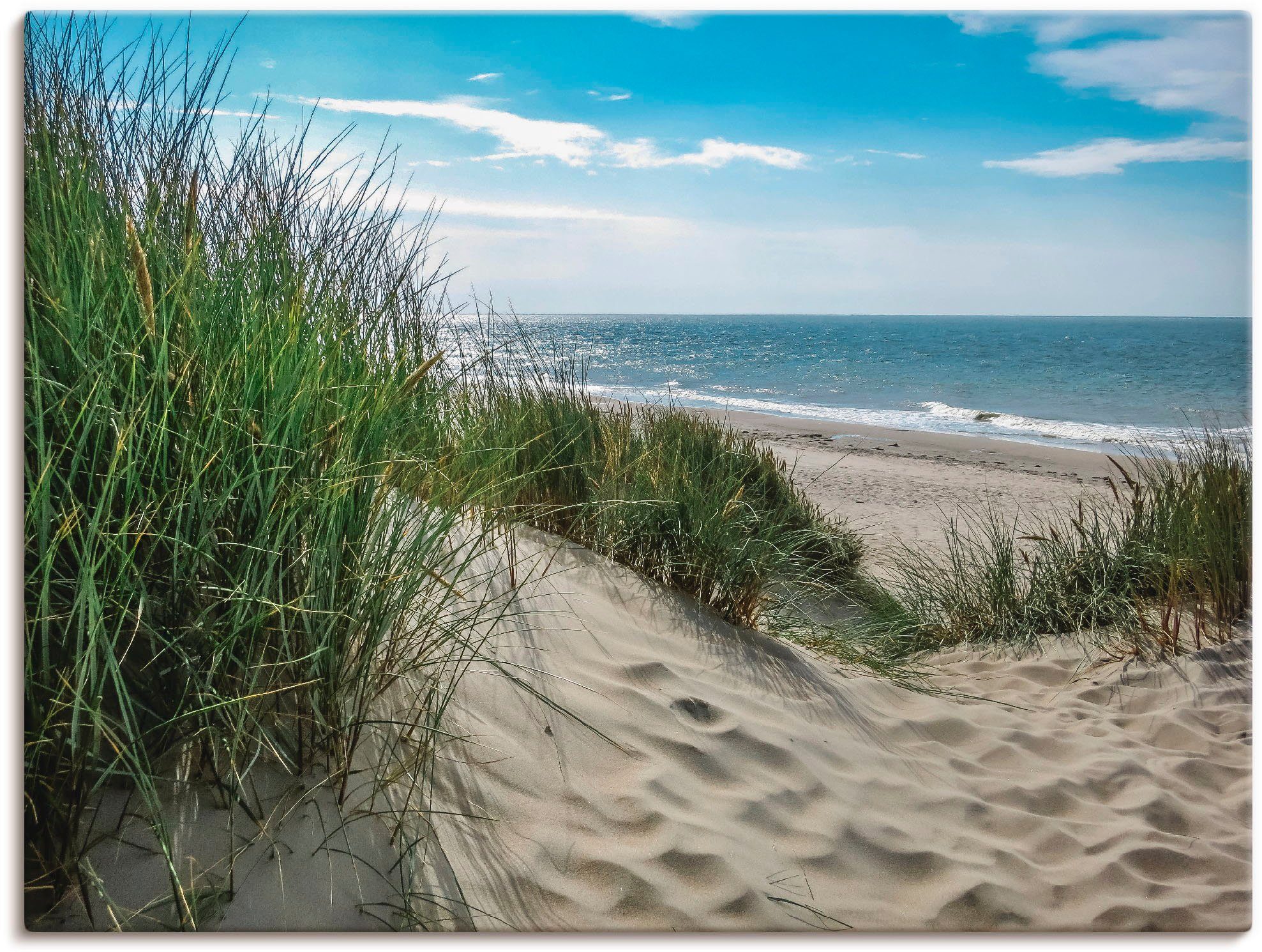 Artland Wandbild Dünenlandschaft im Sommer an der Nordsee, Strand (1 St), als Leinwandbild, Poster in verschied. Größen