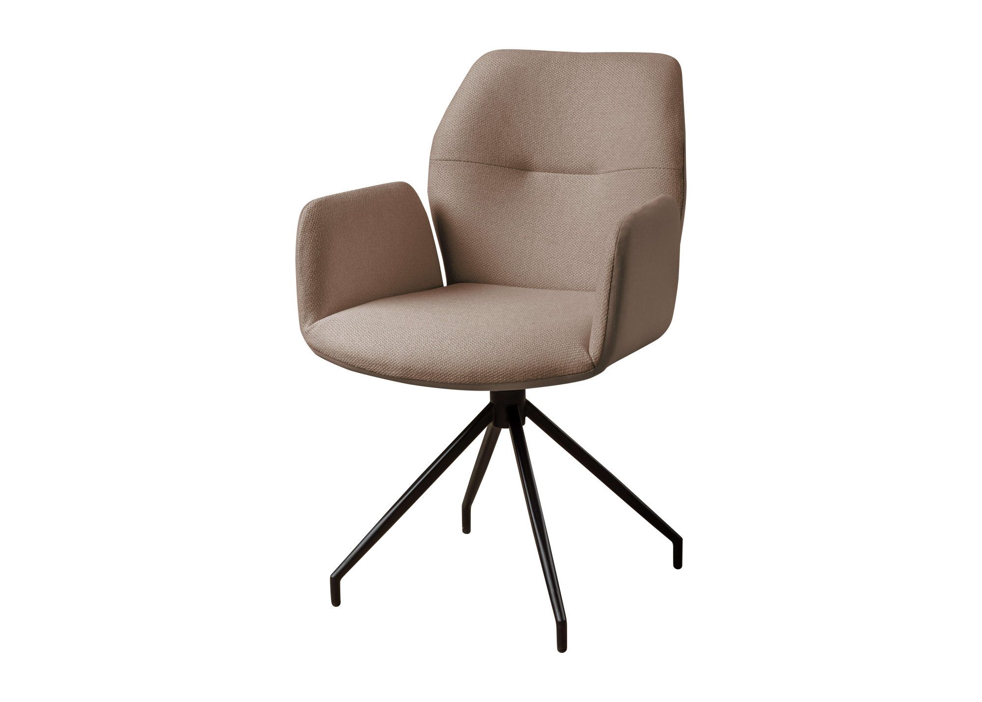 Home affaire Armlehnstuhl Bruna Drehstuhl, Polsterstuhl, Esszimmerstuhl, Küchenstuhl, 4-Fußstuhl, 360° drehbar, mit automatischer Rückstellung, 2-Stoff-Design